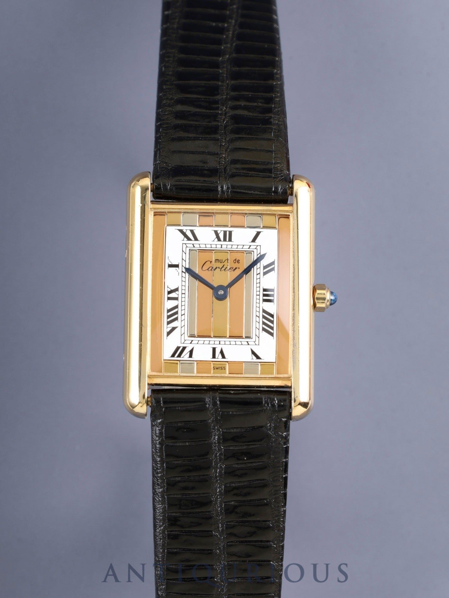 カルティエ マストタンク LM 6 81006 クォーツ SV925 革 純正ピンバックル(GP)フロントトリニティ文字盤(SWISS表記)箱 冊子 保証書(1995年)カルティエブティックにてコンプリートサービス済み