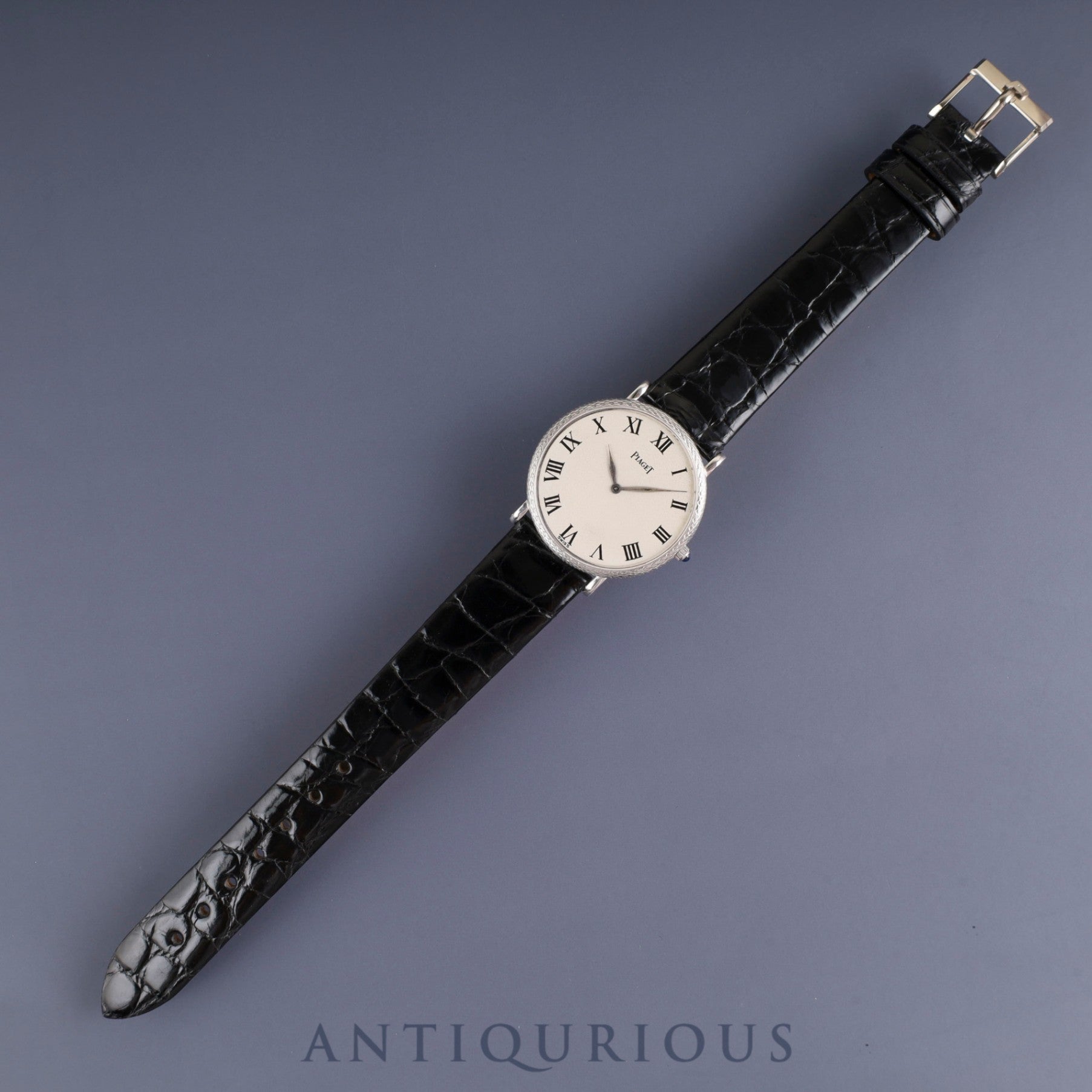 Piaget Round 9026 Manual Winding Cal.9P1 750 Leather Strap with Genuine Buckle (750) White Roman Dial 30mm Box Case Dust Bag Overhauled