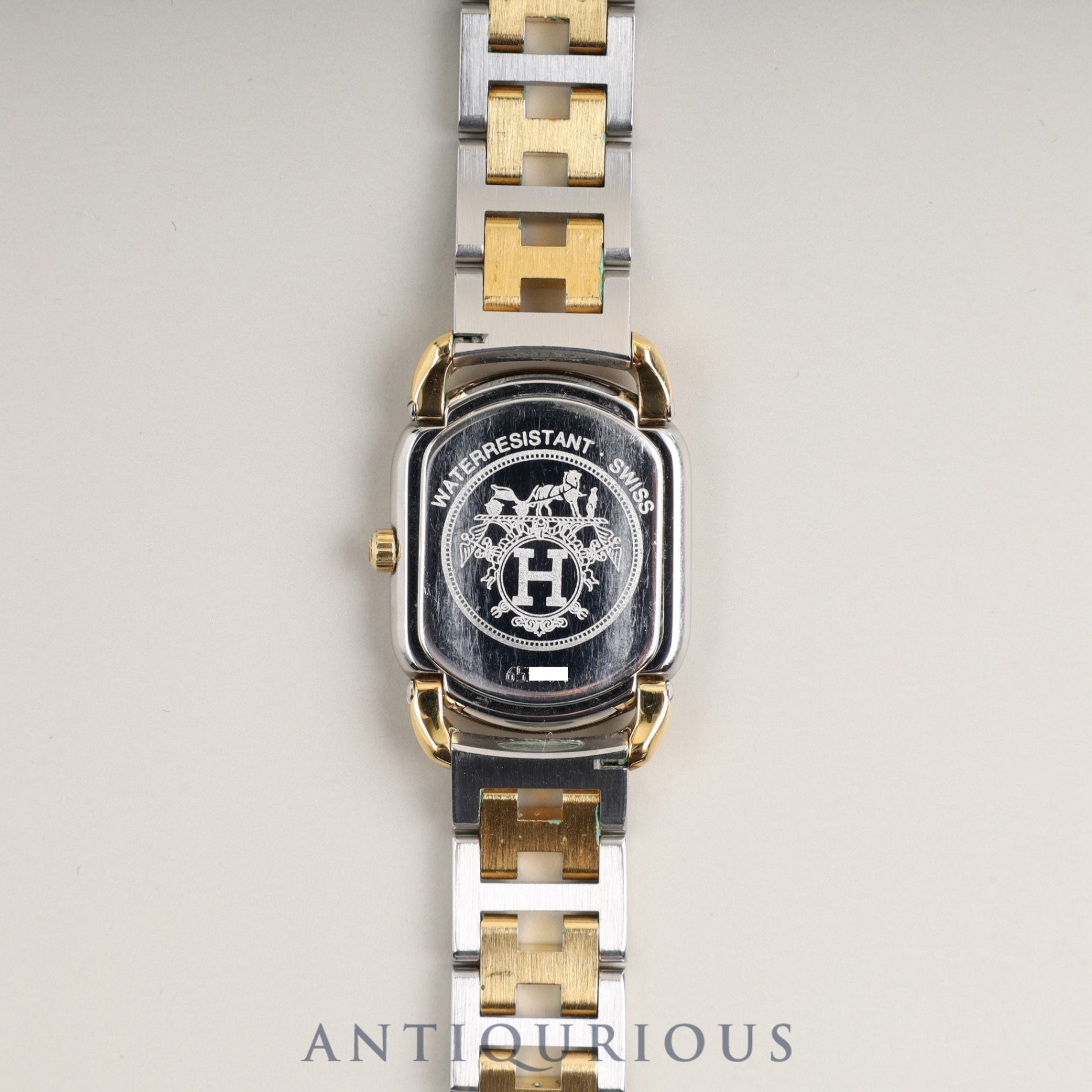 エルメス ラリー 77.03 クォーツ Cal.976.001 SS/GP SS/GP ゴールド文字盤 ケース オーバーホール済み