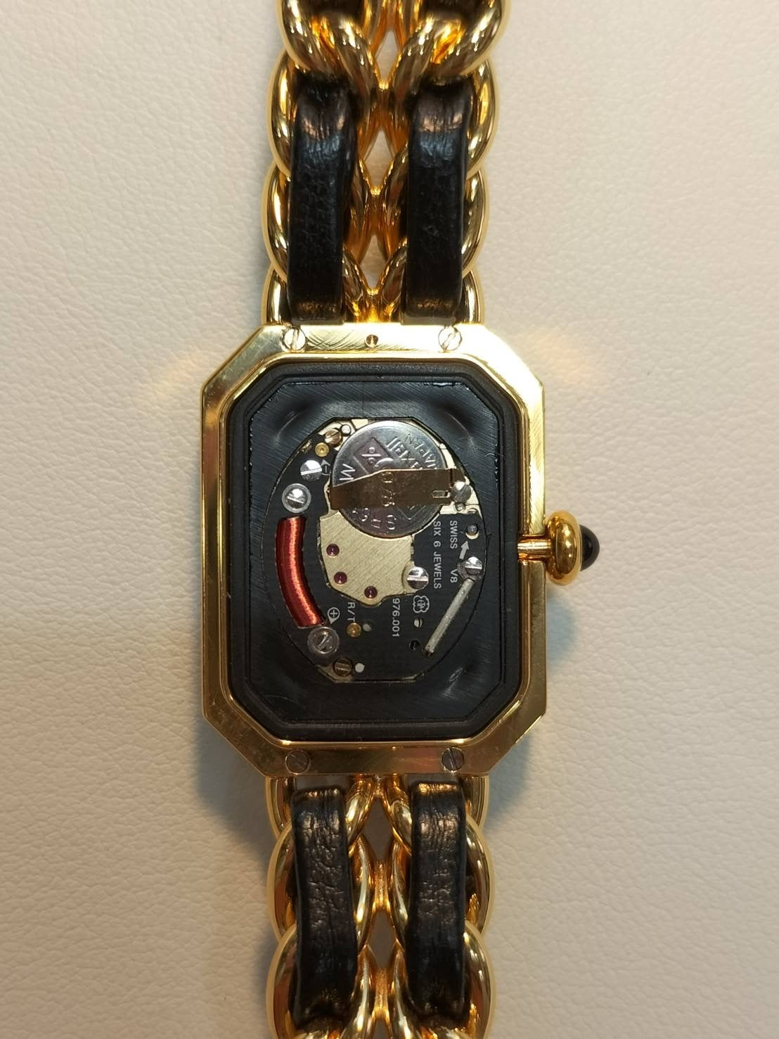 Chanel Premiere S H0001 Quartz Cal.976.001 GP GP/Leather Black Dial Overhauled