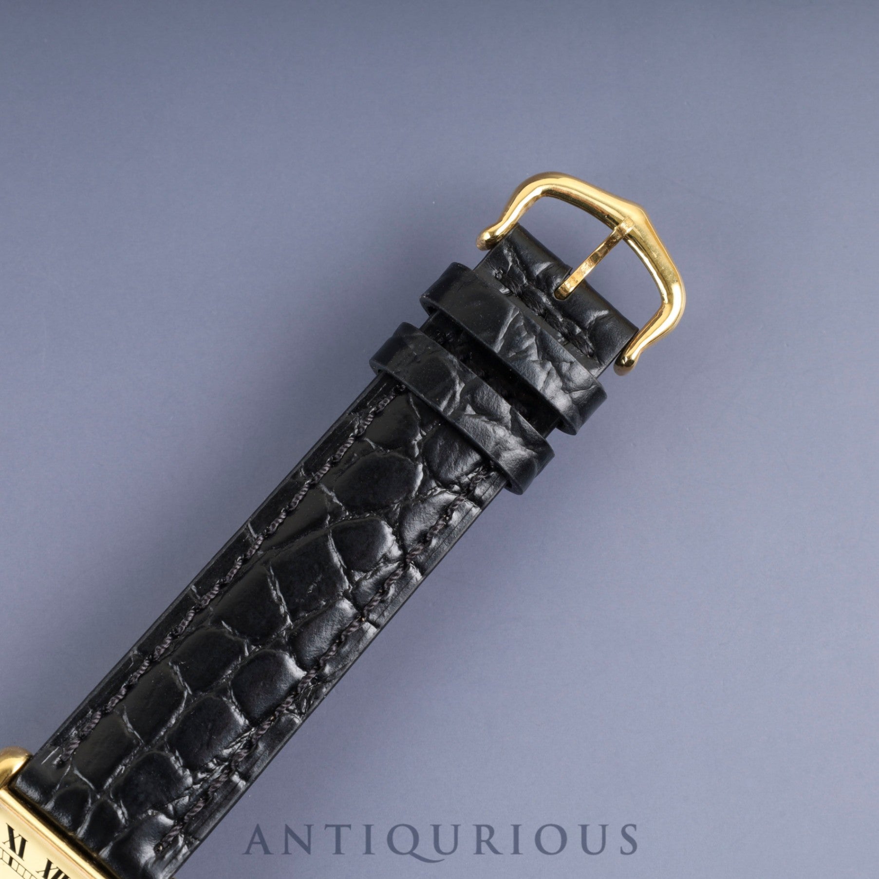 Cartier Must Tank LM Manual Winding SV925 Leather Watch with Genuine GP Buckle Ivory Roman Dial Overhauled and Finished to Look Like New