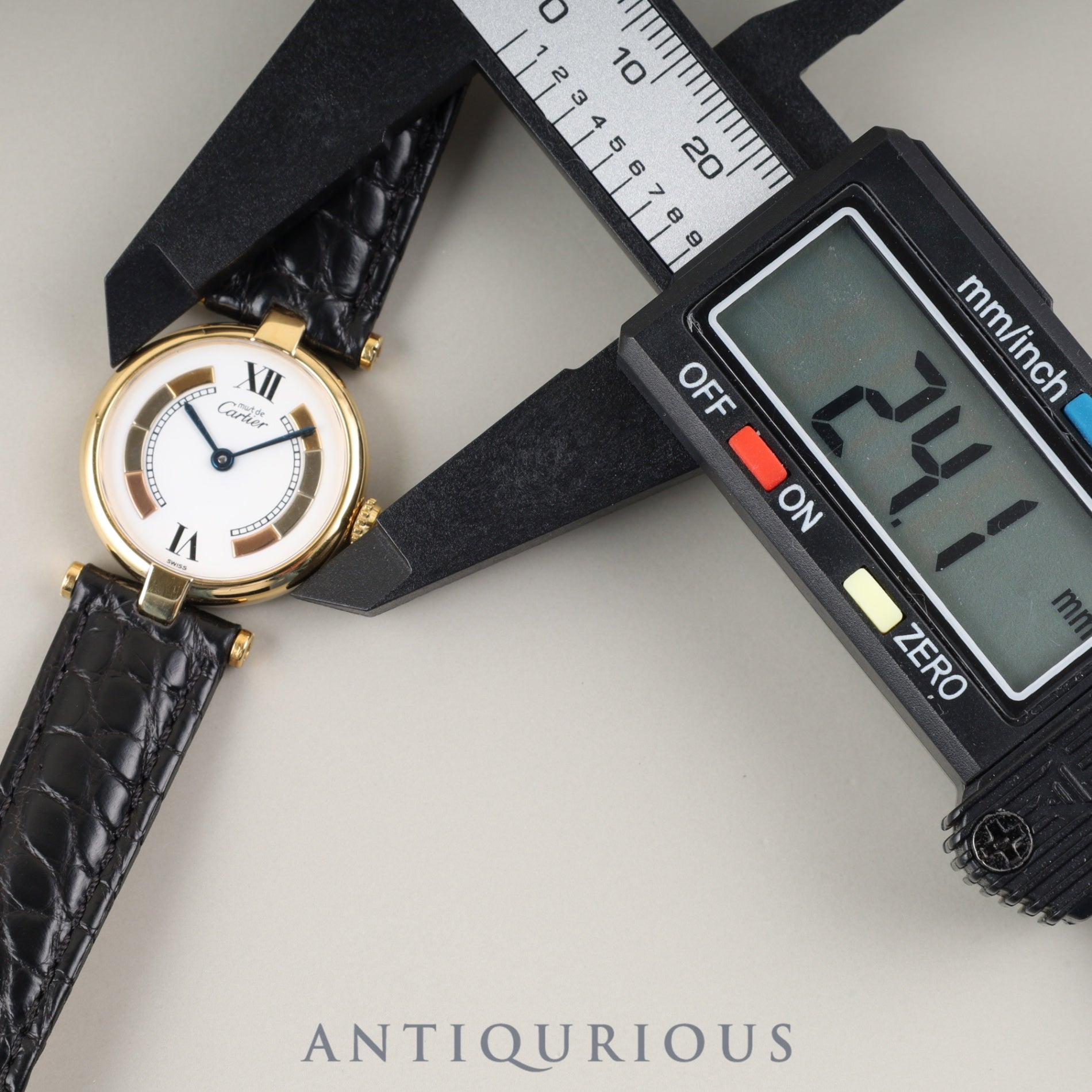 カルティエ マスト ヴァンドーム VLC SM W1006554 / 590004 クォーツ Cal.90 SV925 革 純正Dバックル(GP) サイドトリニティ文字盤 冊子 保証書(1994年)オーバーホール済み