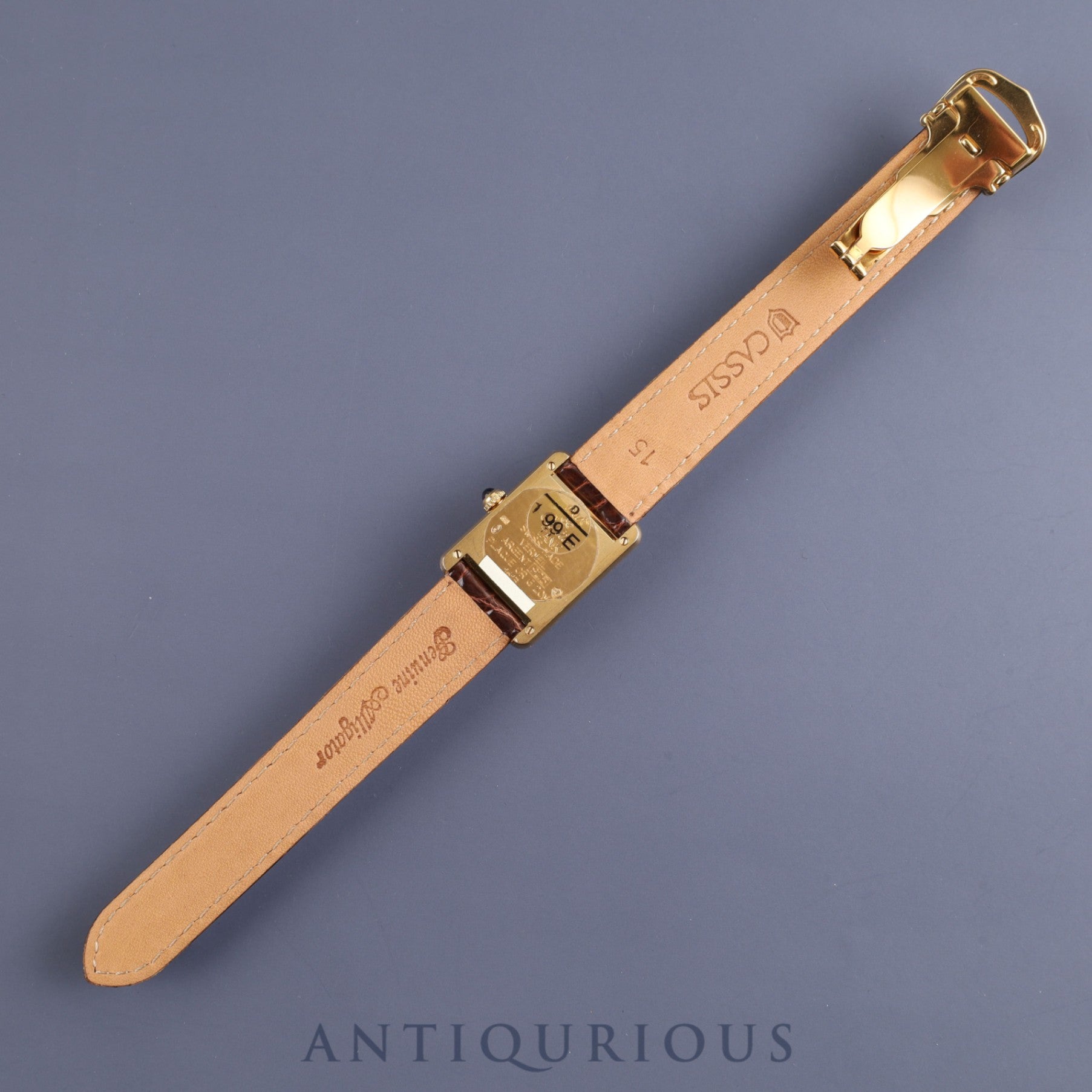 カルティエ マストタンク SM W1003154/1613 クォーツ Cal.057 SV925 革 純正Dバックル(GP)アイボリーローマン文字盤 箱 保証書(無記名/2009年)オーバーホール済み