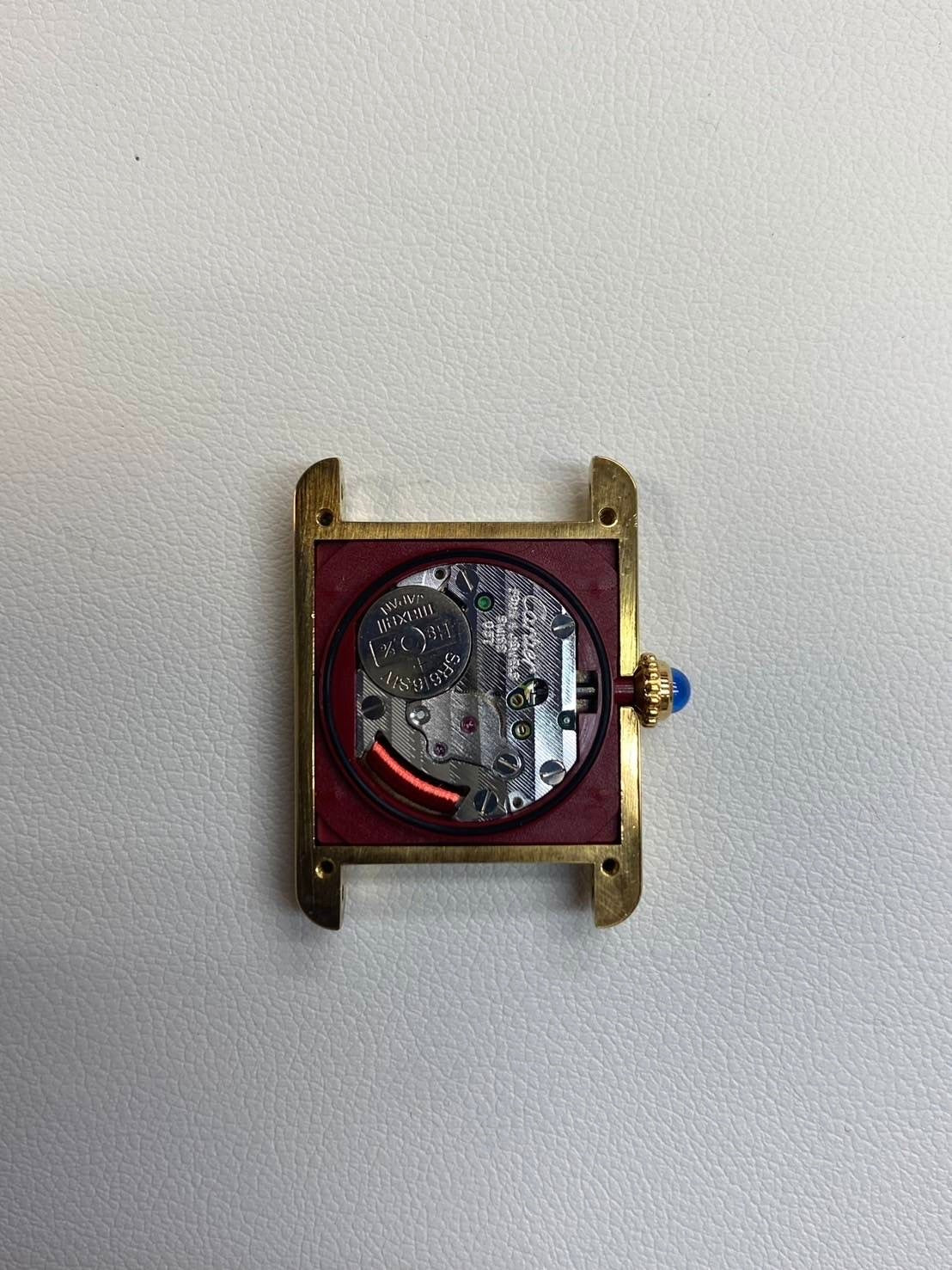 カルティエ マストタンク SM 5057001 クォーツ Cal.057 SV925 純正革ベルト 純正尾錠(GP)アイボリーローマン文字盤 1980年代半ば~1994年頃 オーバーホール済み