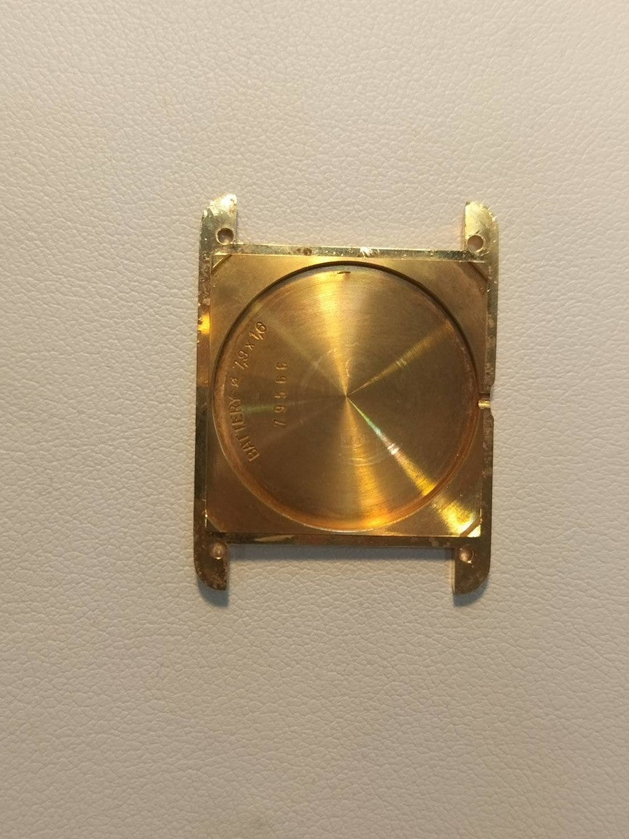 Cartier Must Tank LM 590005 Quartz Caliber 90 SV925 Leather Strap with Genuine GP Buckle, Arabic Dial, Overhauled