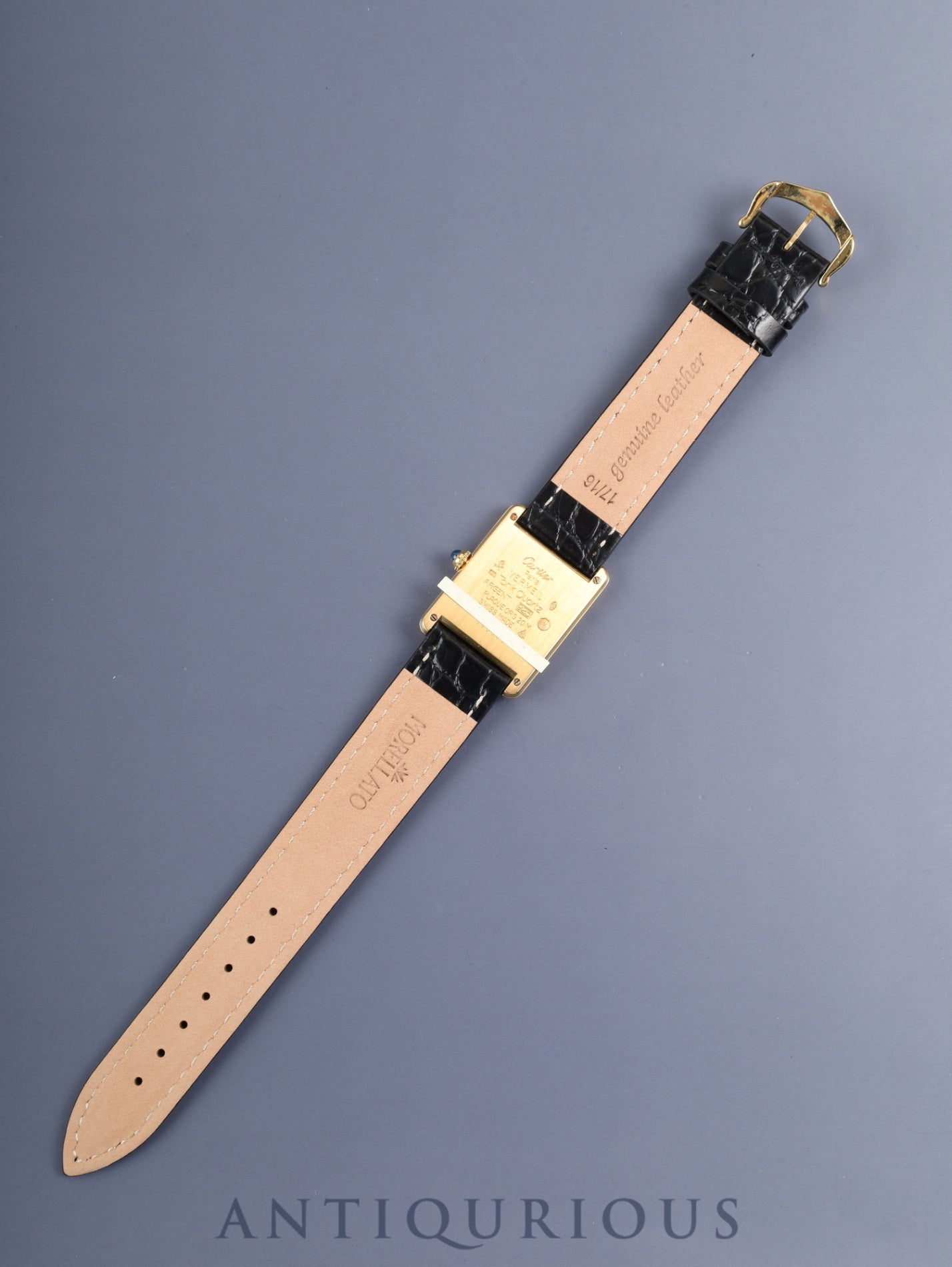 Cartier Must Tank LM W1002753 / 590005 Quartz Cal.90 SV925 Leather Genuine Pin Buckle (GP) Ivory Roman Dial (SWISS marking) Box, Booklets, Guarantee (undated), Overhauled, Polished