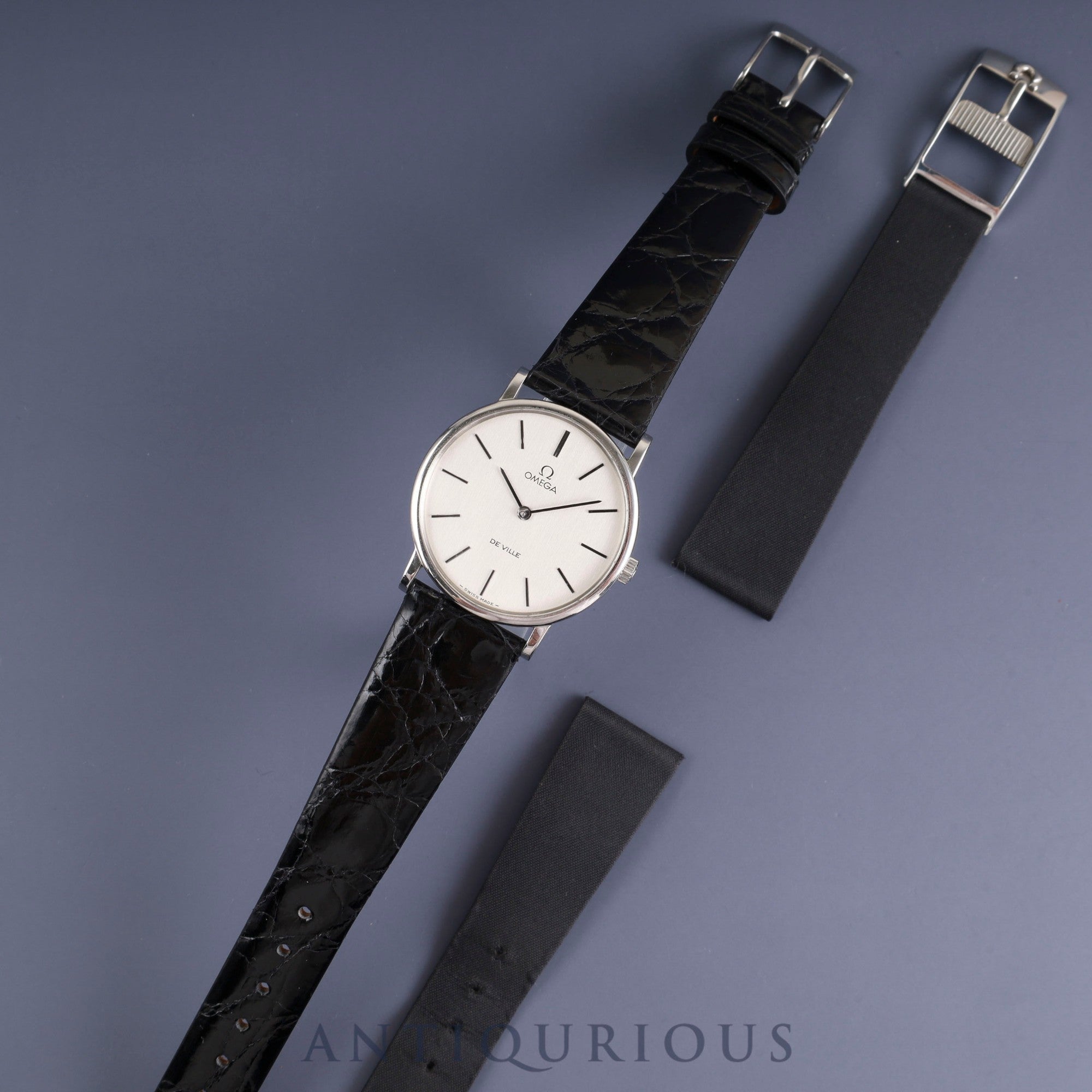 Omega De Ville 1110140 Manual winding Cal.625 SS Leather Aftermarket buckle (SS) Silver dial Genuine buckle belt Overhauled