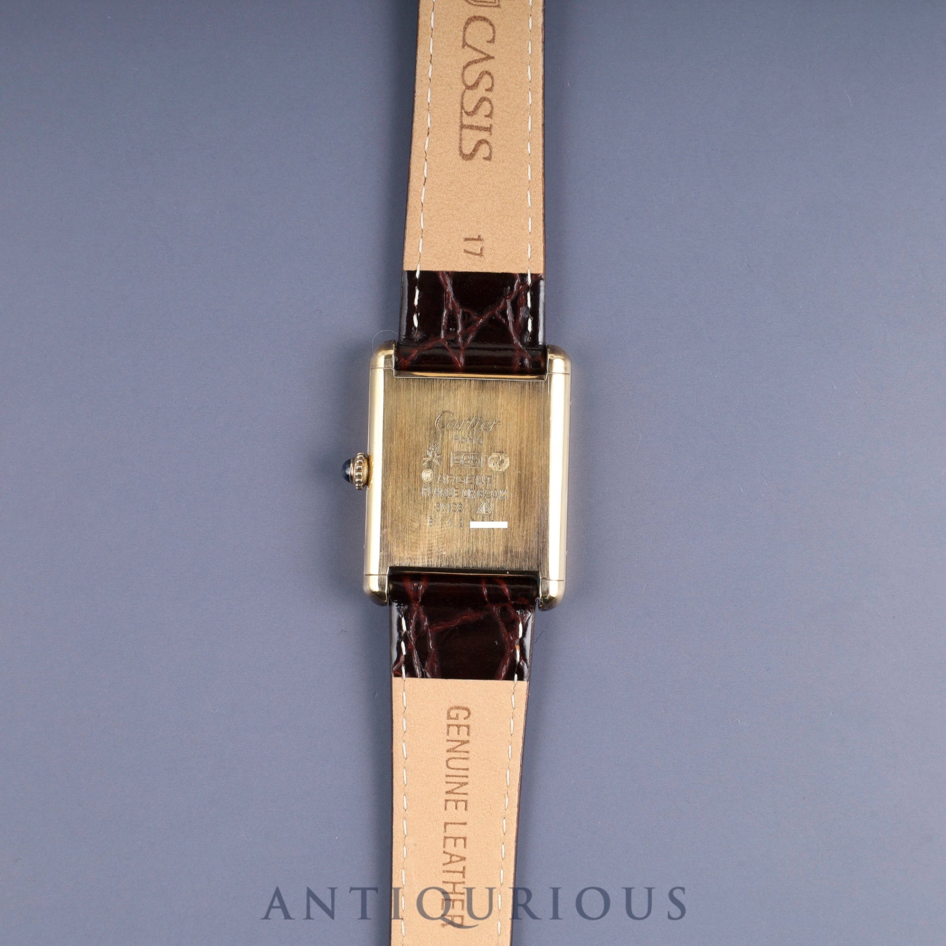 カルティエ マストタンク LM 手巻き SV925 革 純正尾錠(GP) アイボリーローマン文字盤 オーバーホール済み