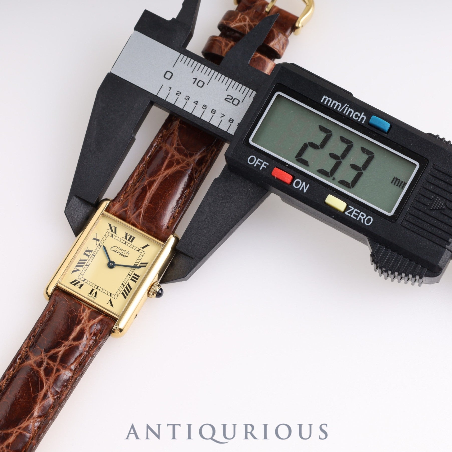 Cartier Must Tank LM QZ 590005 SV925 Leather Genuine Buckle Ivory Roman Dial Box Warranty (1996)