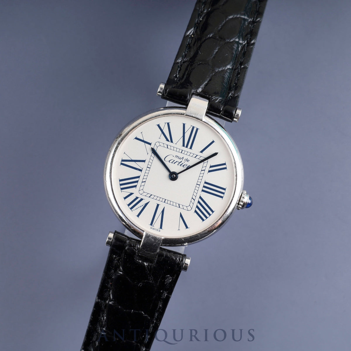 Cartier Must Vendome VLC LM 1860 Quartz Cal.90.06 SV925 Leather Genuine D Buckle (SS) Opalan Dial Overhauled