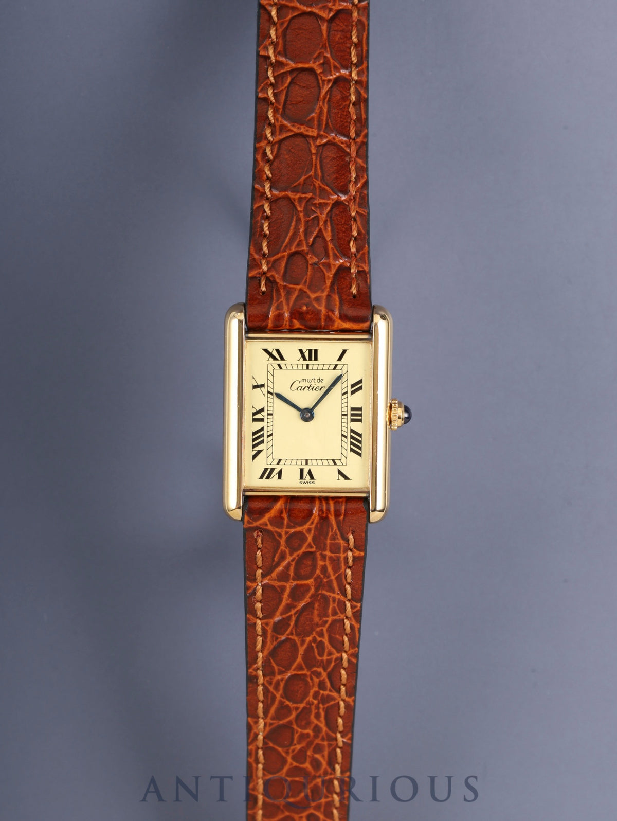 Cartier Must Tank LM 590005 Quartz Cal.90 SV925 Leather Original pin buckle (GP) Ivory Roman dial (SWISS notation) Overhauled