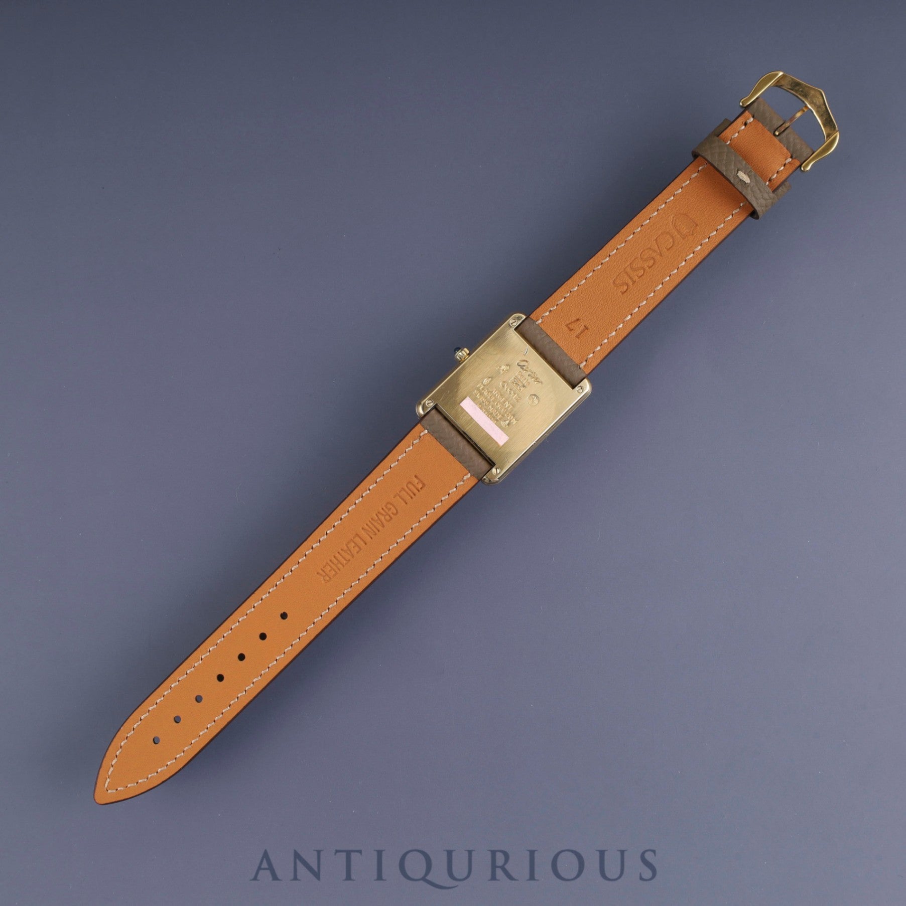 Cartier Must Tank LM 6 81006 Quartz Cal.81 SV925 Leather Genuine Buckle (GP) Silver Flying Roman Dial Overhauled