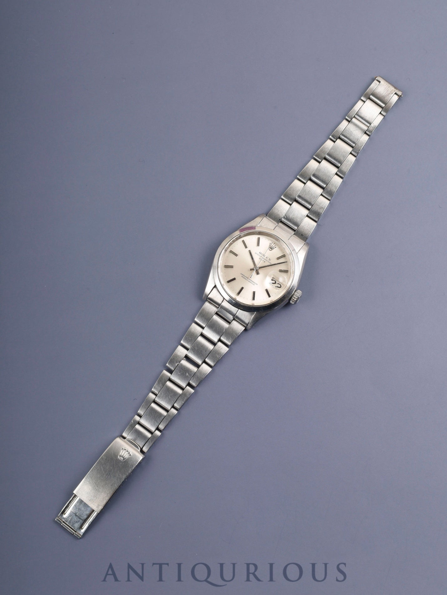 Rolex Oyster Perpetual Date 1500 Automatic Caliber 1570 Stainless Steel Silver Dial No. 25 (1968) Chronometer Certificate Booklet Overhauled