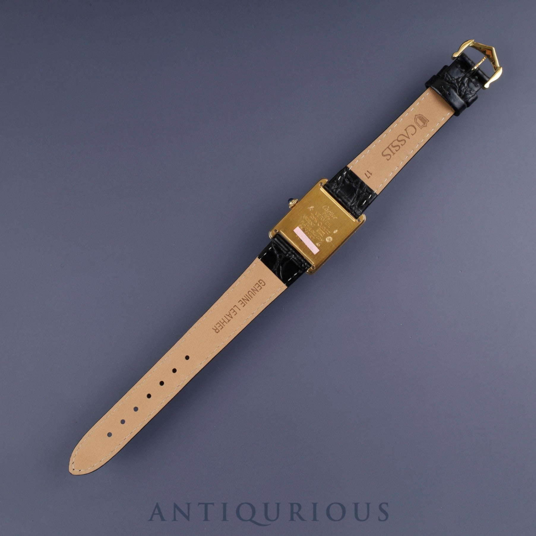 Cartier Must Tank LM W1002753 / 590005 Quartz Cal.- SV925 Leather Genuine Buckle Ivory Roman Dial Warranty 1990 Complete Service Finished