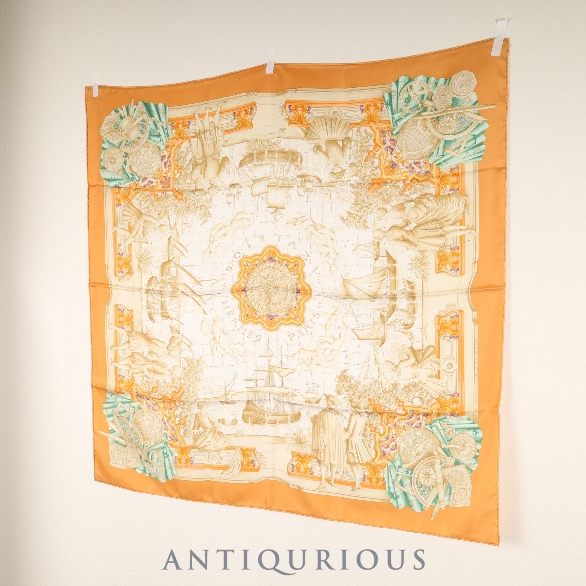 エルメス スカーフ カレ90 アズレージョ SILK100%