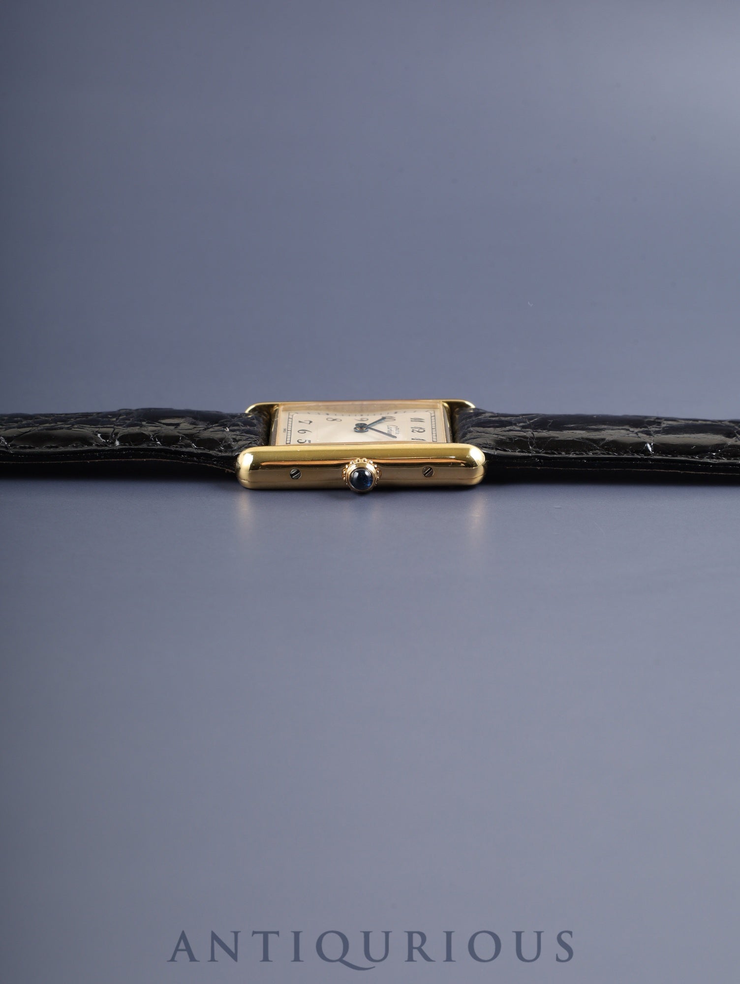 カルティエ マストタンク LM 590005 クォーツ Cal.90 SV925 革 純正Dバックル(GP)アラビア文字盤 オーバーホール済み 新品仕上げ済み