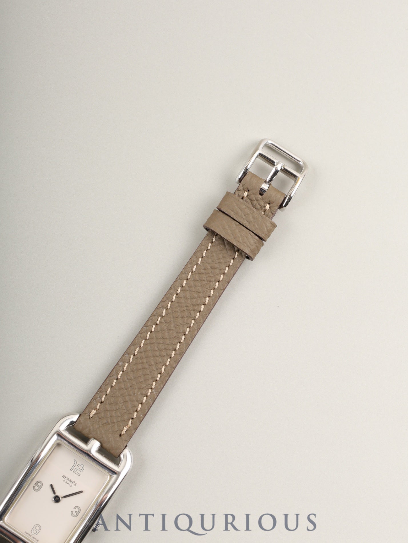 エルメス ナンタケット クォーツ Cal.976.001 SS 革 純正尾錠(SS) シルバー文字盤 オーバーホール済み