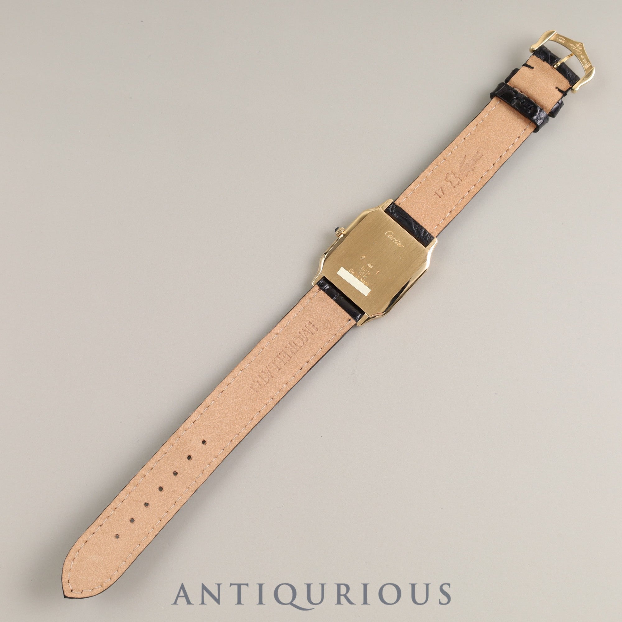 Cartier Santos Dumont Extra Slim W1505453 Manual winding Cal.21MC 750YG Leather Genuine buckle (750) Guilloché Ivory dial Box
