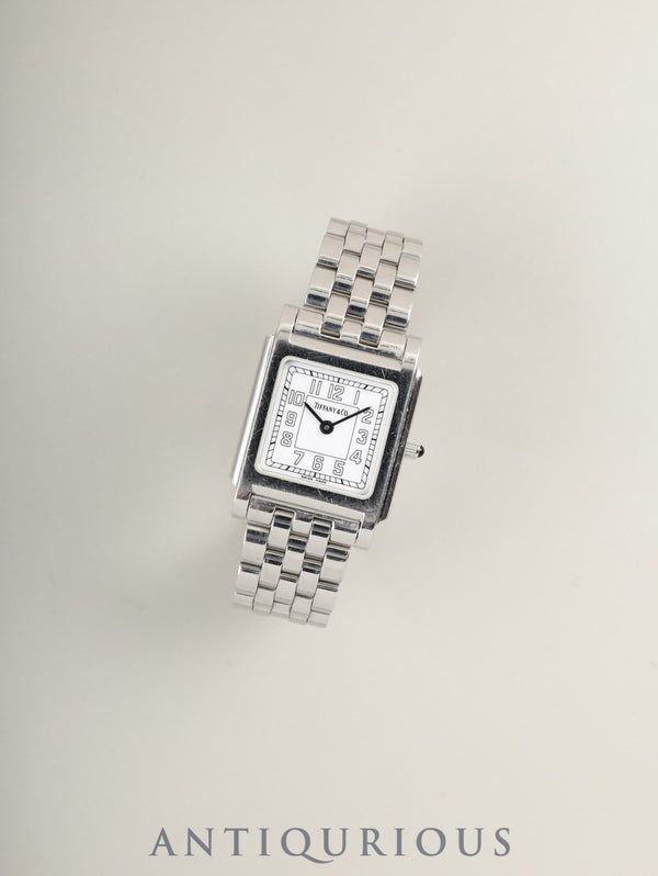 Tiffany Classic Square 525.1033 Quartz Caliber 901.001 Stainless Steel White Arabic Dial Overhauled