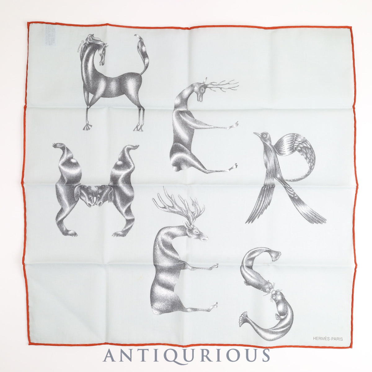 Hermes scarf Carre 45 animal motif 100% cotton with box