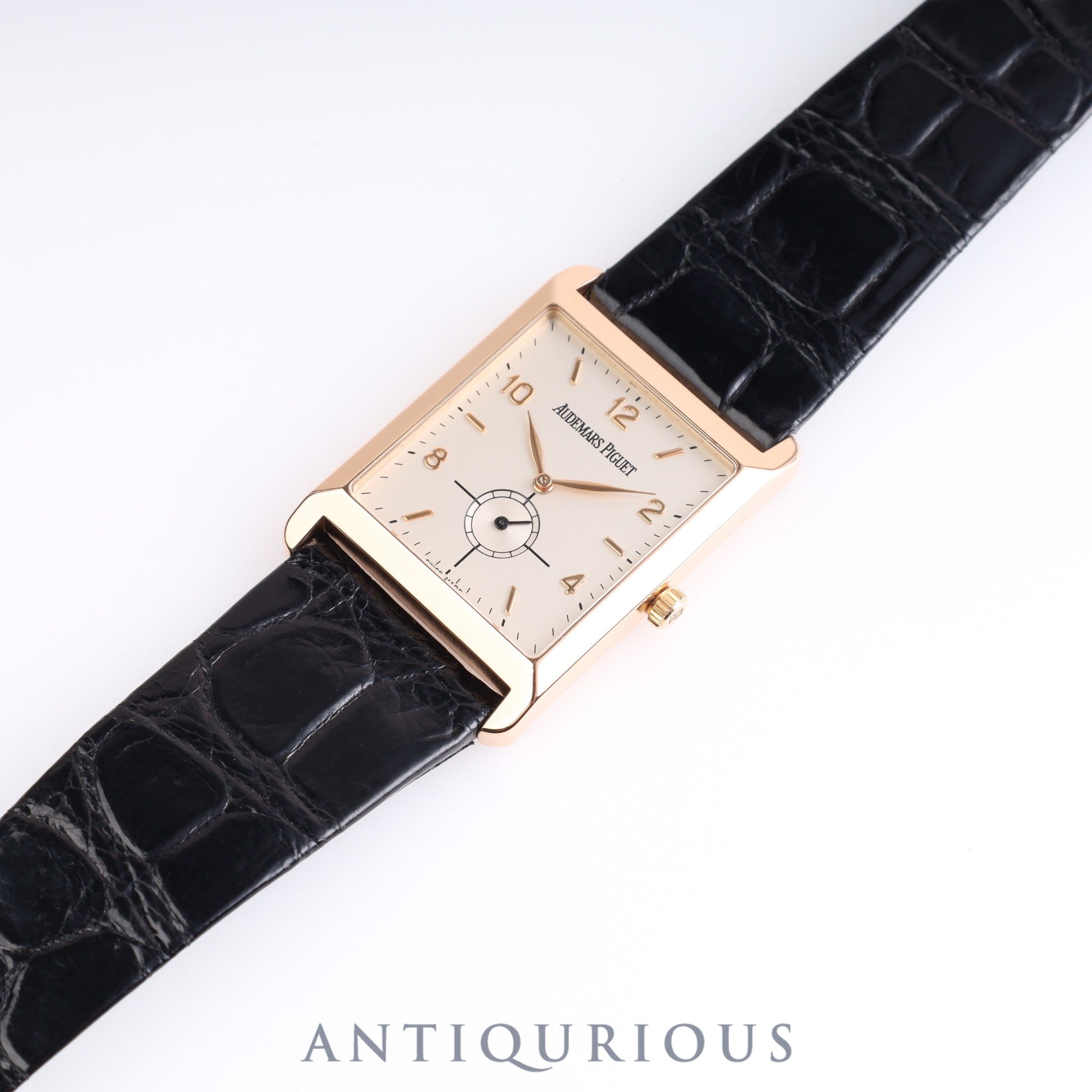 Audemars Piguet Rectangular OR4918/002 Manual winding Cal.2085 PG Leather Silver dial Warranty card (1995)