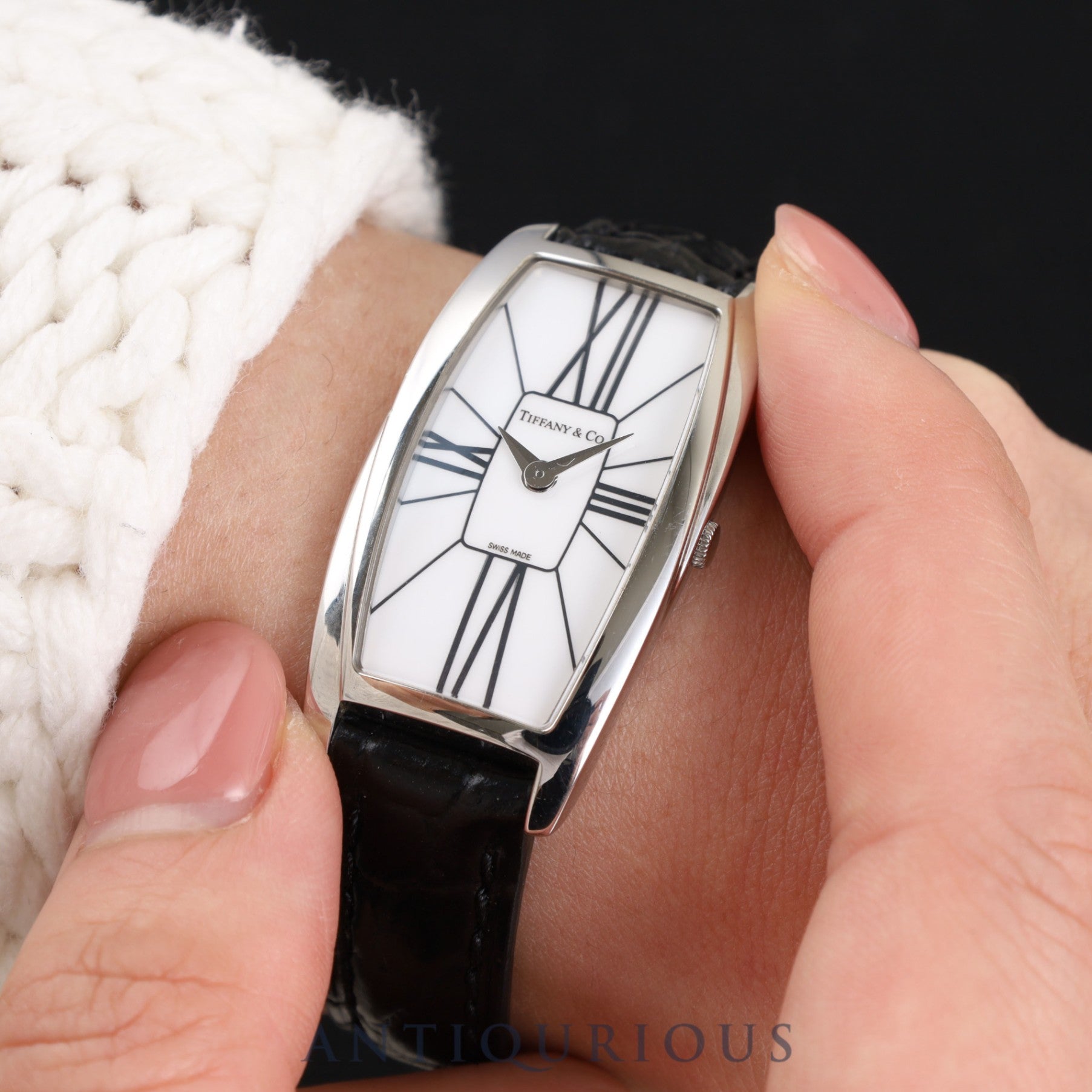 ティファニー ジェメア Z6401.10.10 クォーツ Cal.976.001 SS 革 純正尾錠(SS)ホワイトローマン文字盤 オーバーホール済み