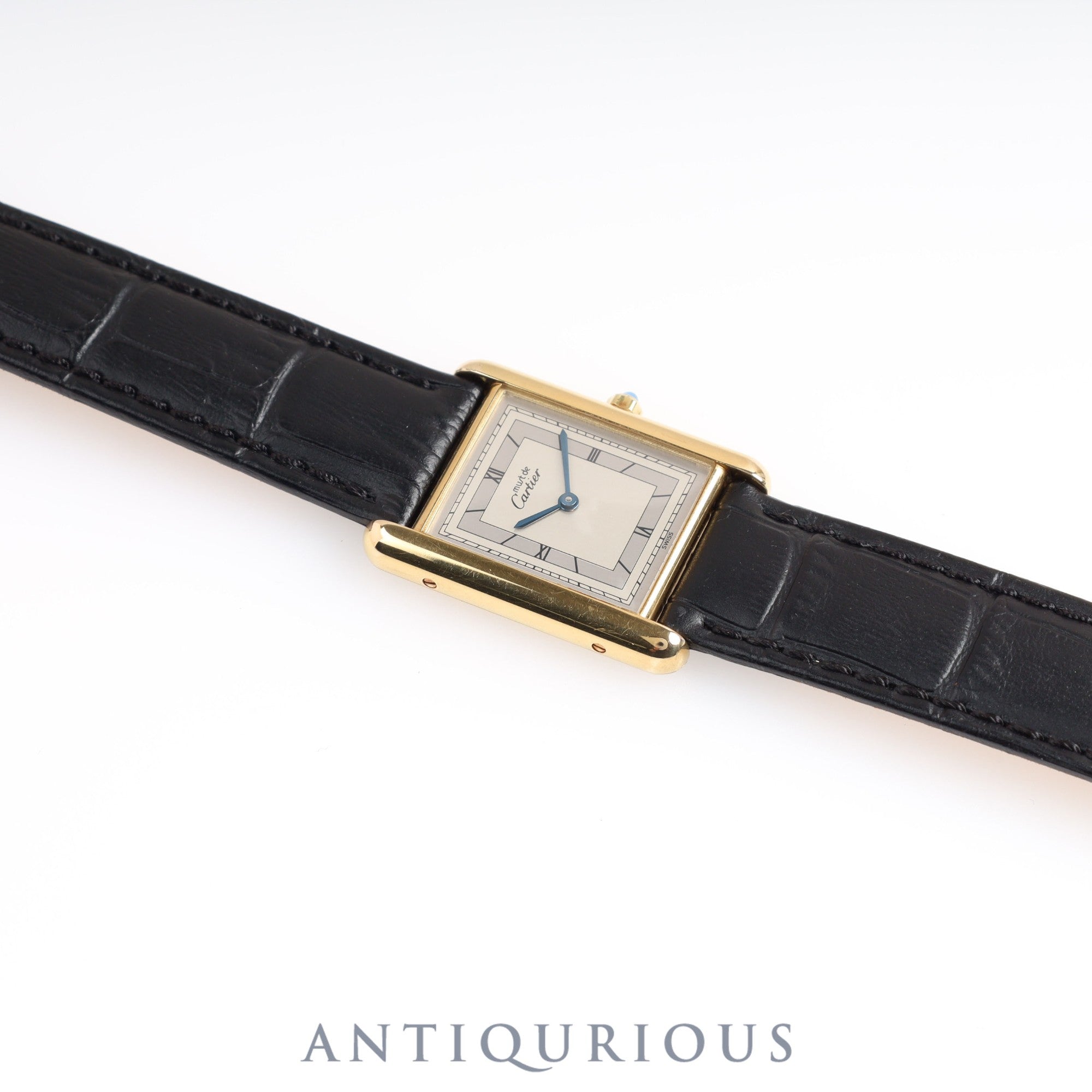Cartier Must Tank LM QZ 6 81006 Flying Roman Silver Dial
