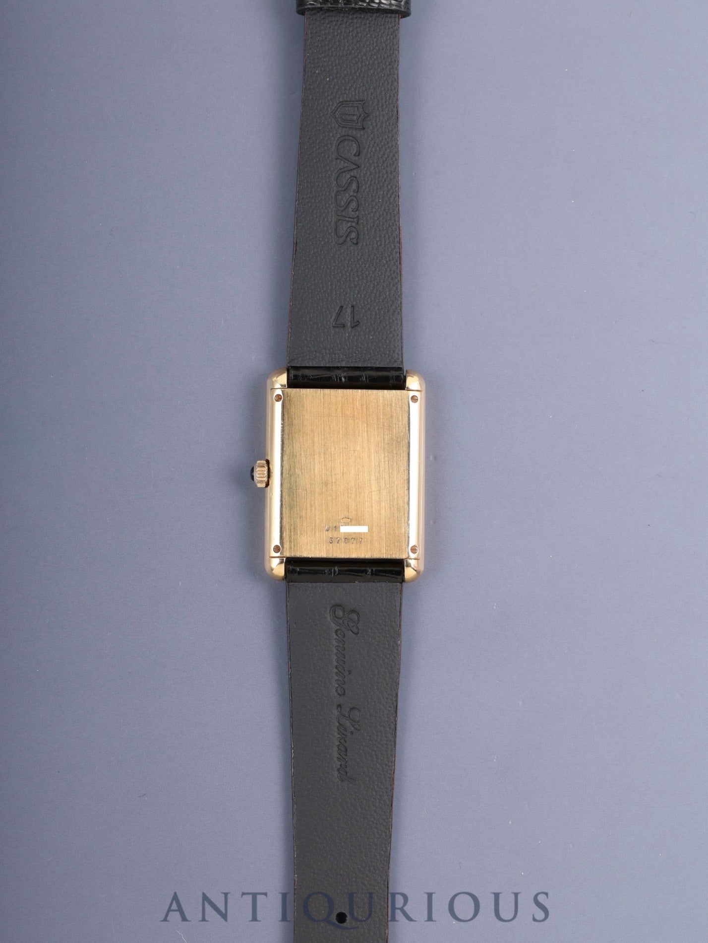 ボーム&メルシエ レクタンギュラー 37077 手巻き 750YG 革 純正ピンバックル(GP)シャンパンローマン文字盤 オーバーホール