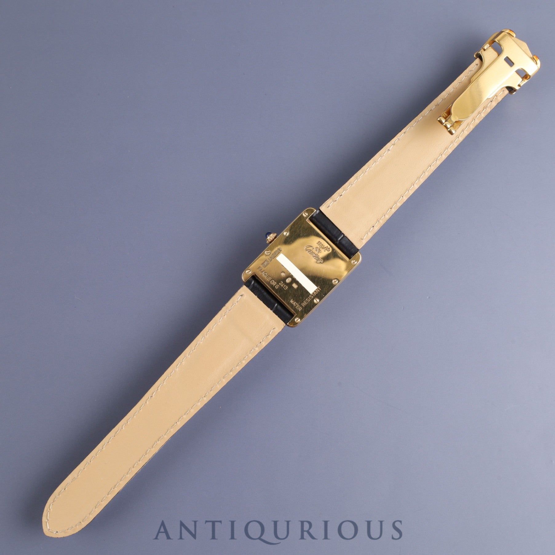 Cartier Must Tank GM (XL) W1017454 / 2413 Quartz Cal.687 SV925 Leather Genuine Buckle (GP) Ivory Roman Dial Overhauled