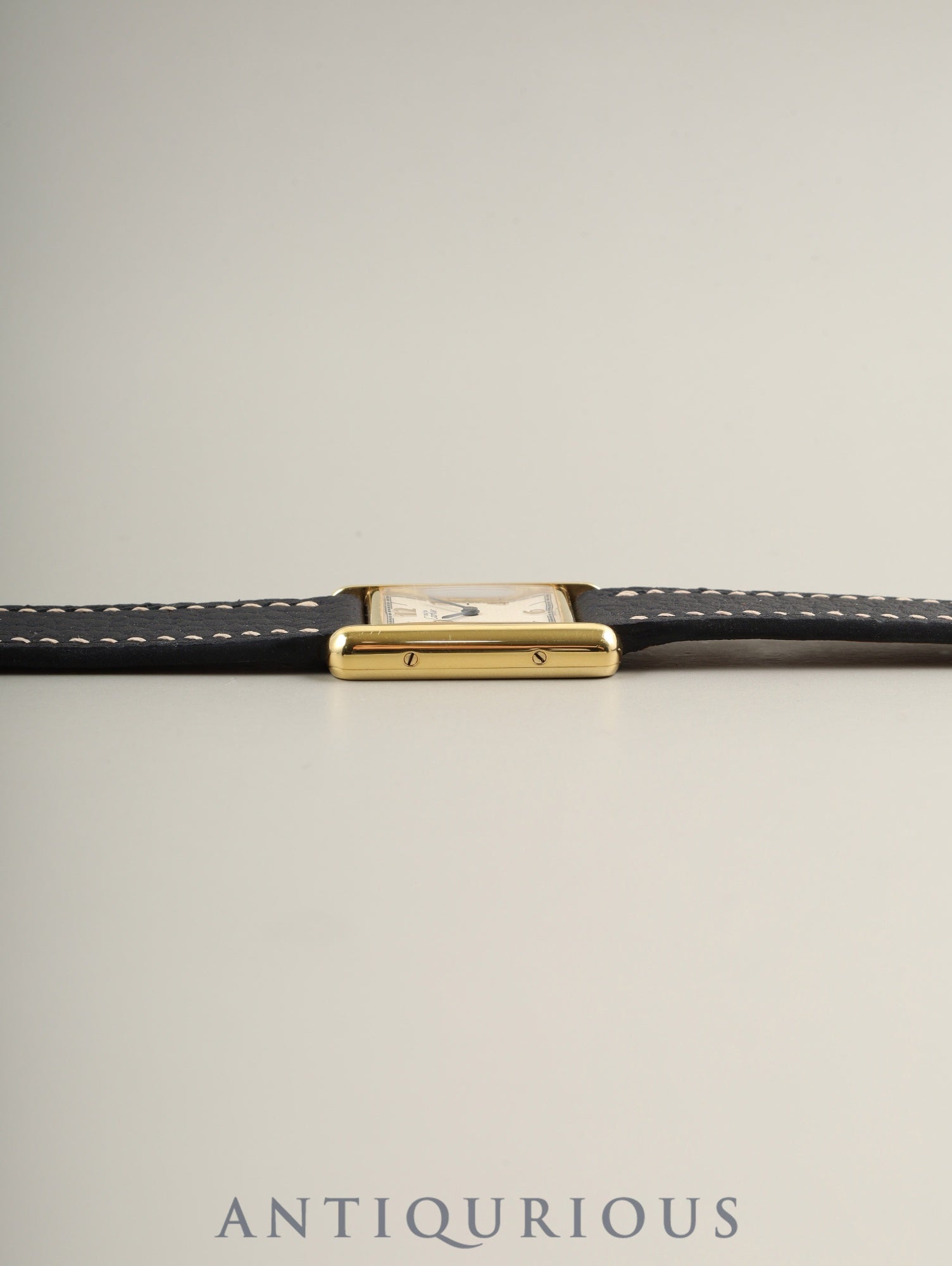 カルティエ マストタンク SM 5057001 クォーツ Cal.057 SV925 革 純正尾錠(GP)飛びアラビアCC文字盤 1982年頃~1995年頃 オーバーホール済み 新品仕上げ済み