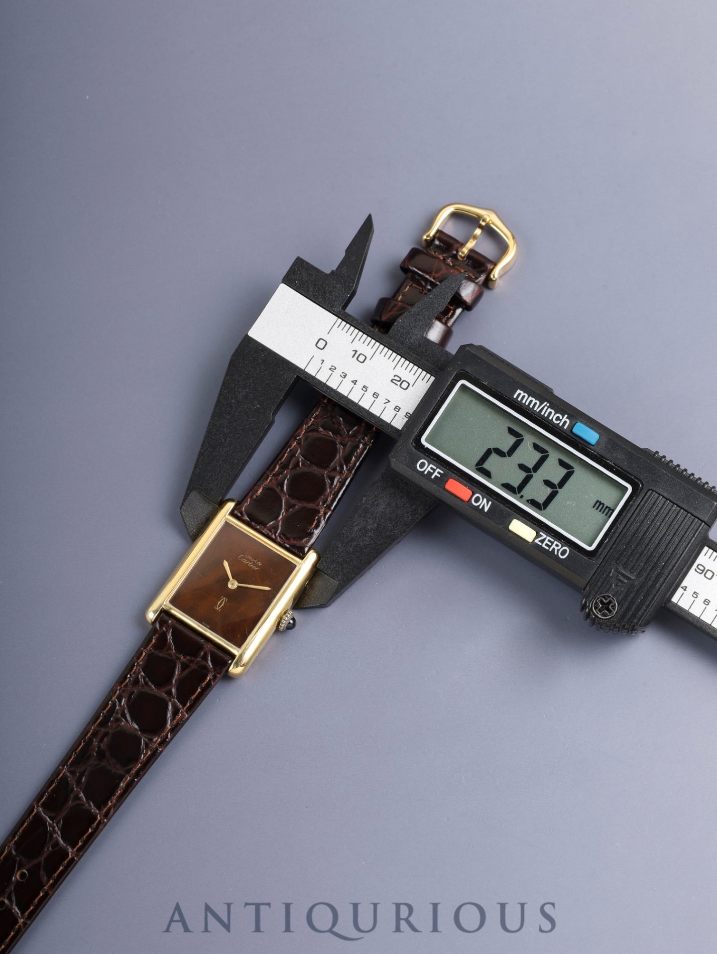 カルティエ マストタンク LM 6 手巻き Cal.78-1 SV925 革 純正ピンバックル(GP)マホガニー文字盤(SWISS表記)オーバーホール済み 新品仕上げ済み
