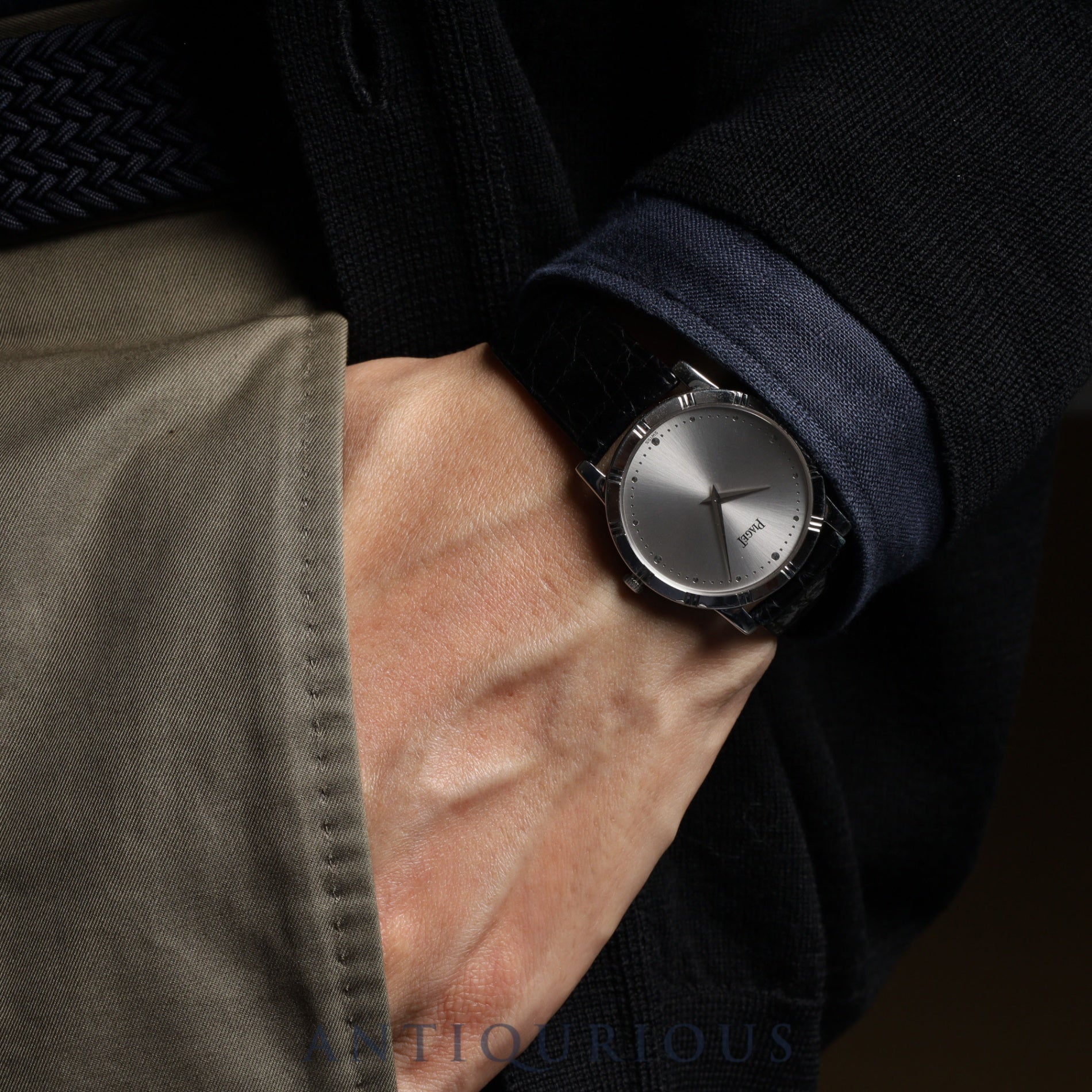 ピアジェ ダンサー 84023 クォーツ Cal.- 750WG 純正革ベルト 純正尾錠(750WG)シルバー文字盤 箱