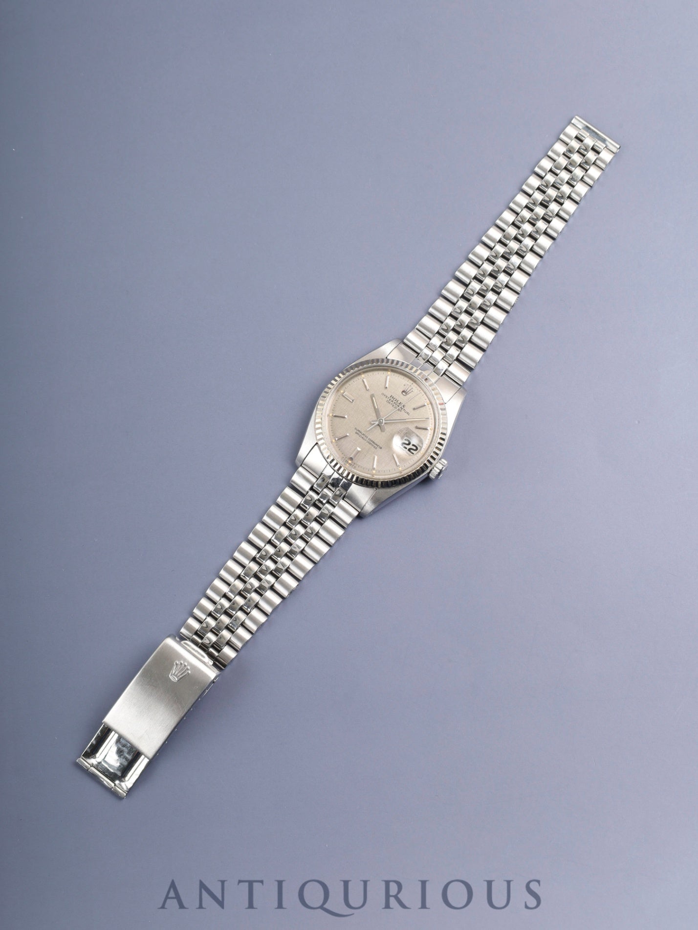 Rolex Datejust 1601 Automatic Caliber 1570 Stainless Steel/White Steel Sigma Dial Gray Dial No. 34 (1972) Overhauled