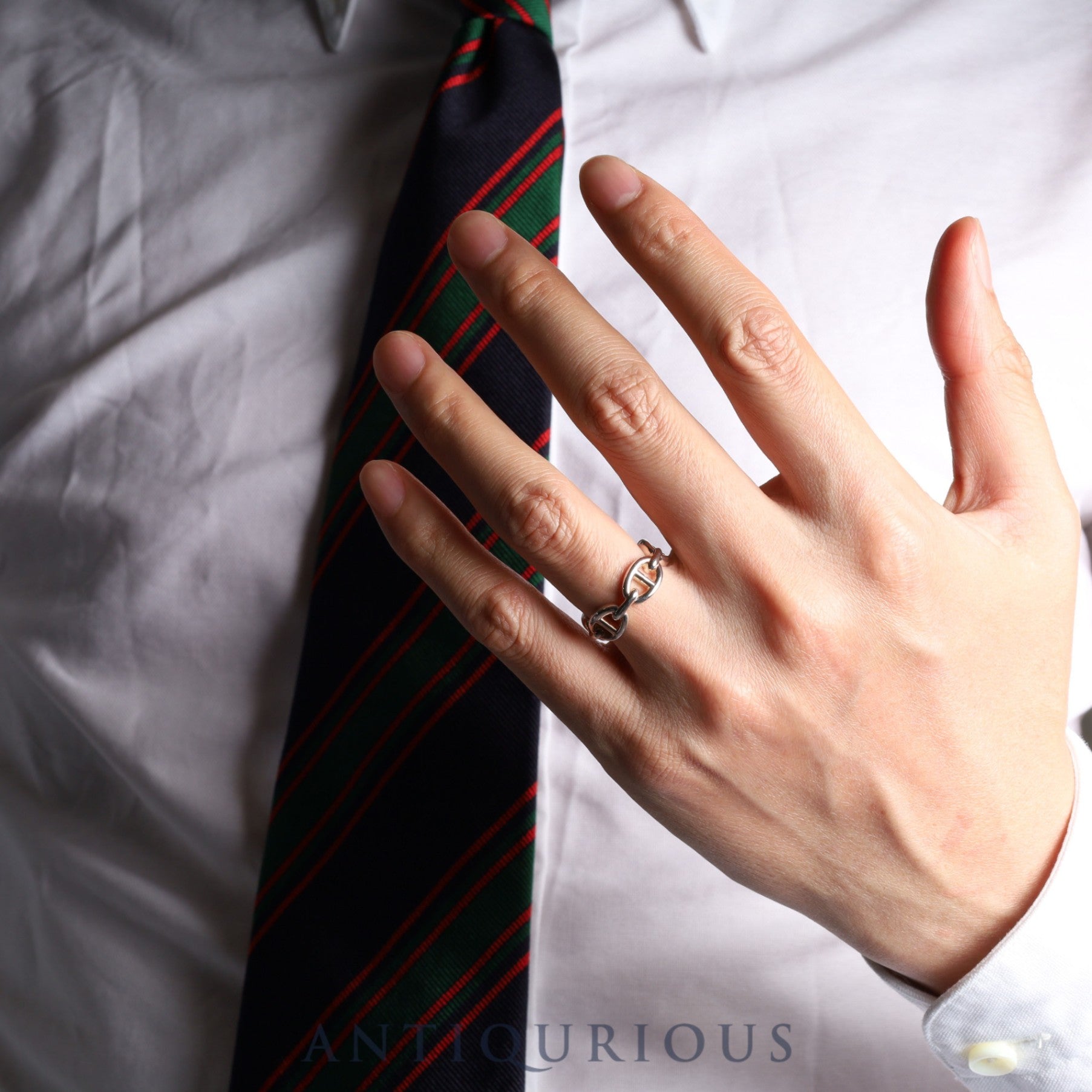 エルメス リング シェーヌダンクル アンシェネ PM SV925 #53 箱 冊子 保証書(2022年) カード 22年刻