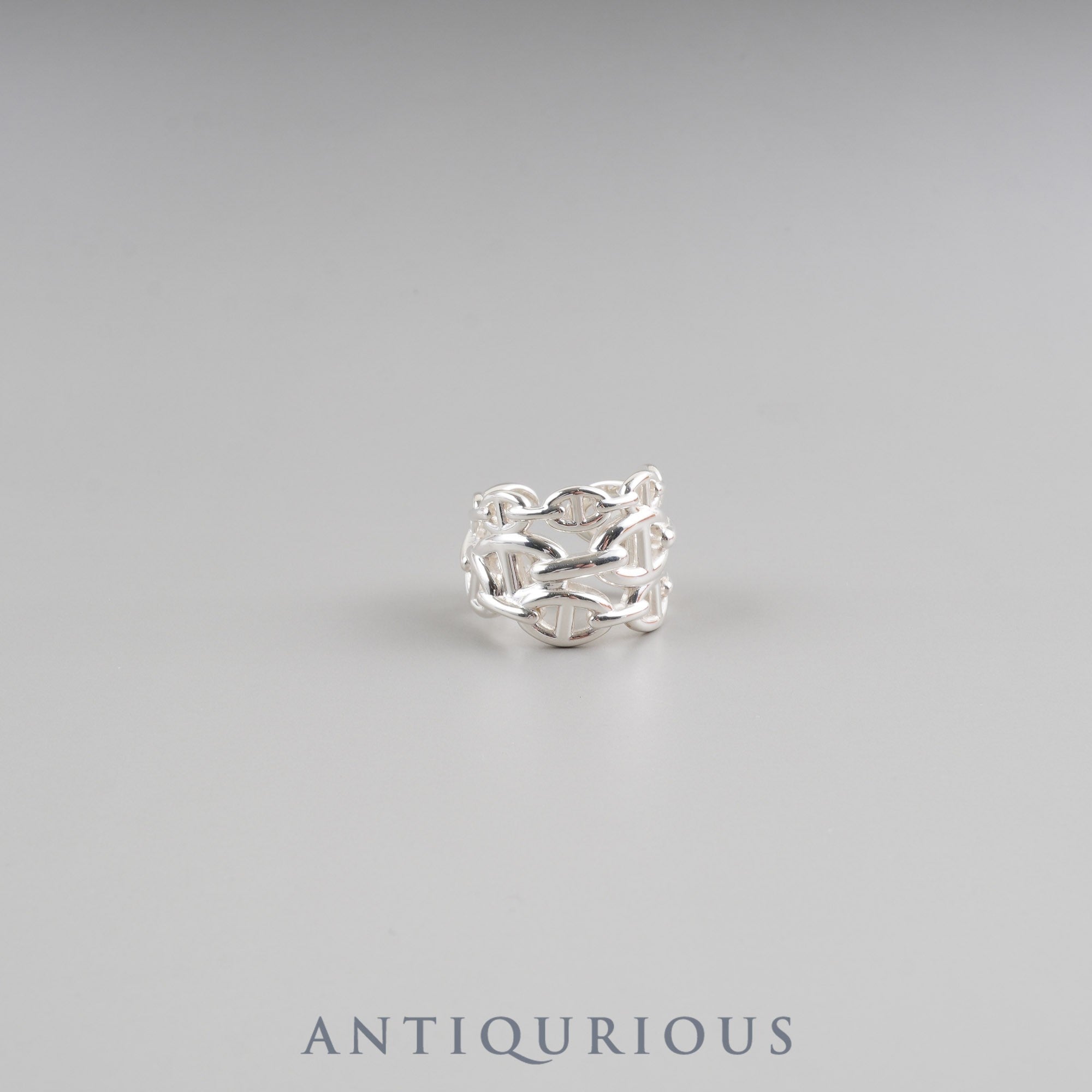 Hermès Chaine d'Ancre Enchaine Ring, GM, SV925, #59, Approx. Size 18-18.5, Box, Warranty (June 2025), 24 Years of Inscription