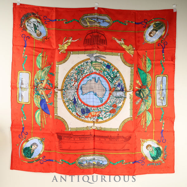 エルメス スカーフ カレ90 LE GEOGRAPHE 地理学者 ケース SILK100%