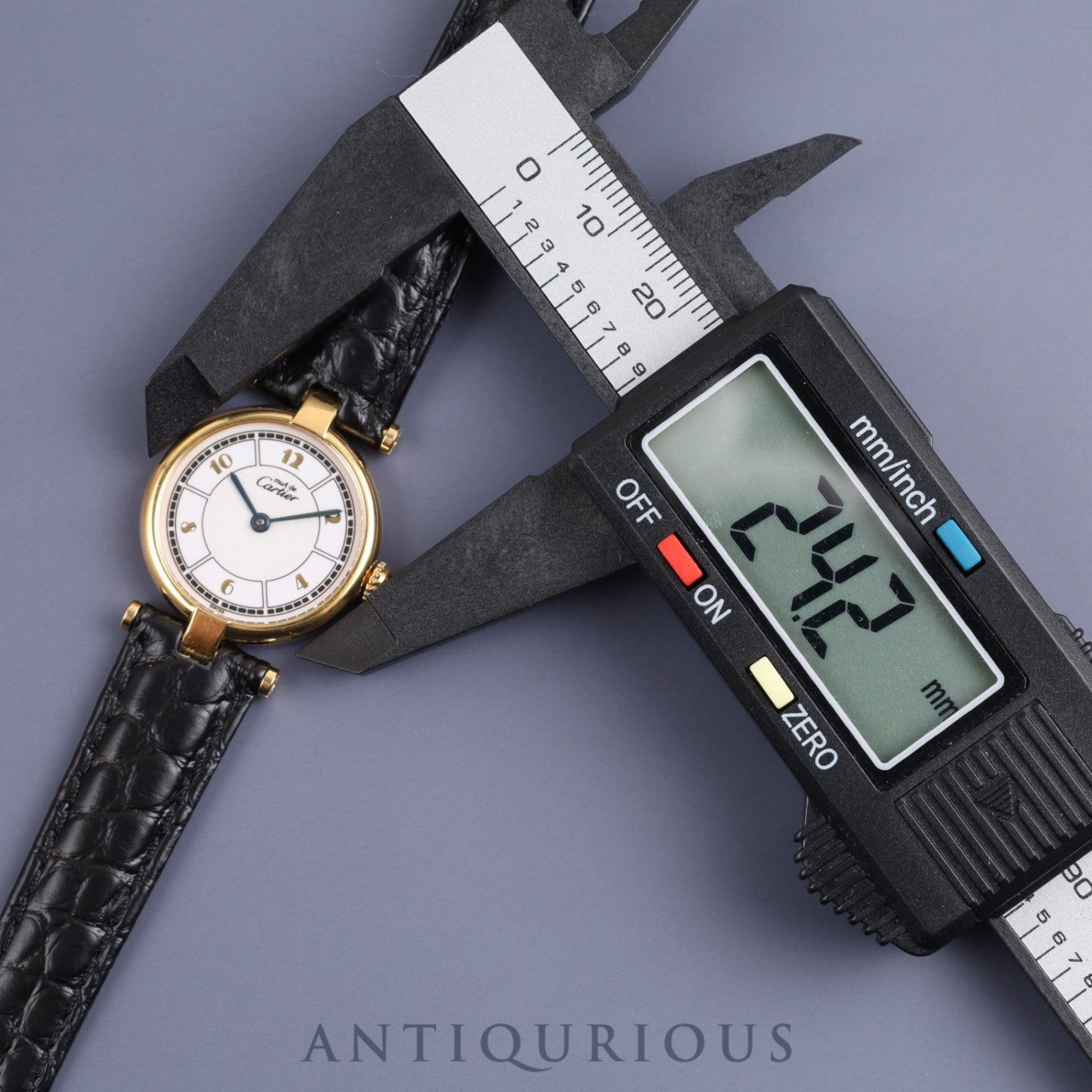 Cartier Must VLC Vendome SM W1009854 / 1851 Quartz SV925 Leather Genuine D Buckle (GP) Arabic CC Dial Mid 1980s to 1994 Box Overhauled