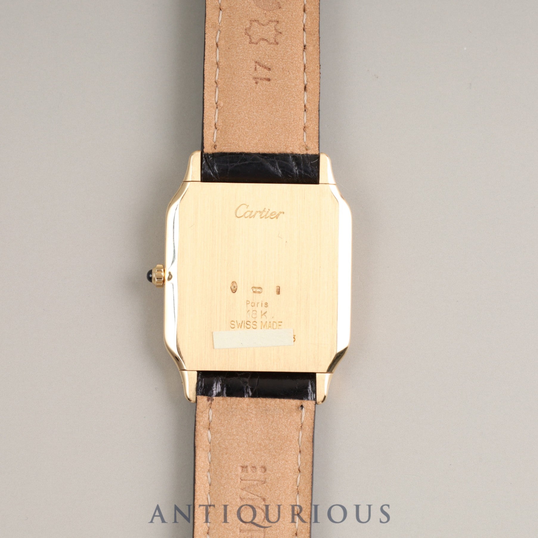 Cartier Santos Dumont Extra Slim W1505453 Manual winding Cal.21MC 750YG Leather Genuine buckle (750) Guilloché Ivory dial Box