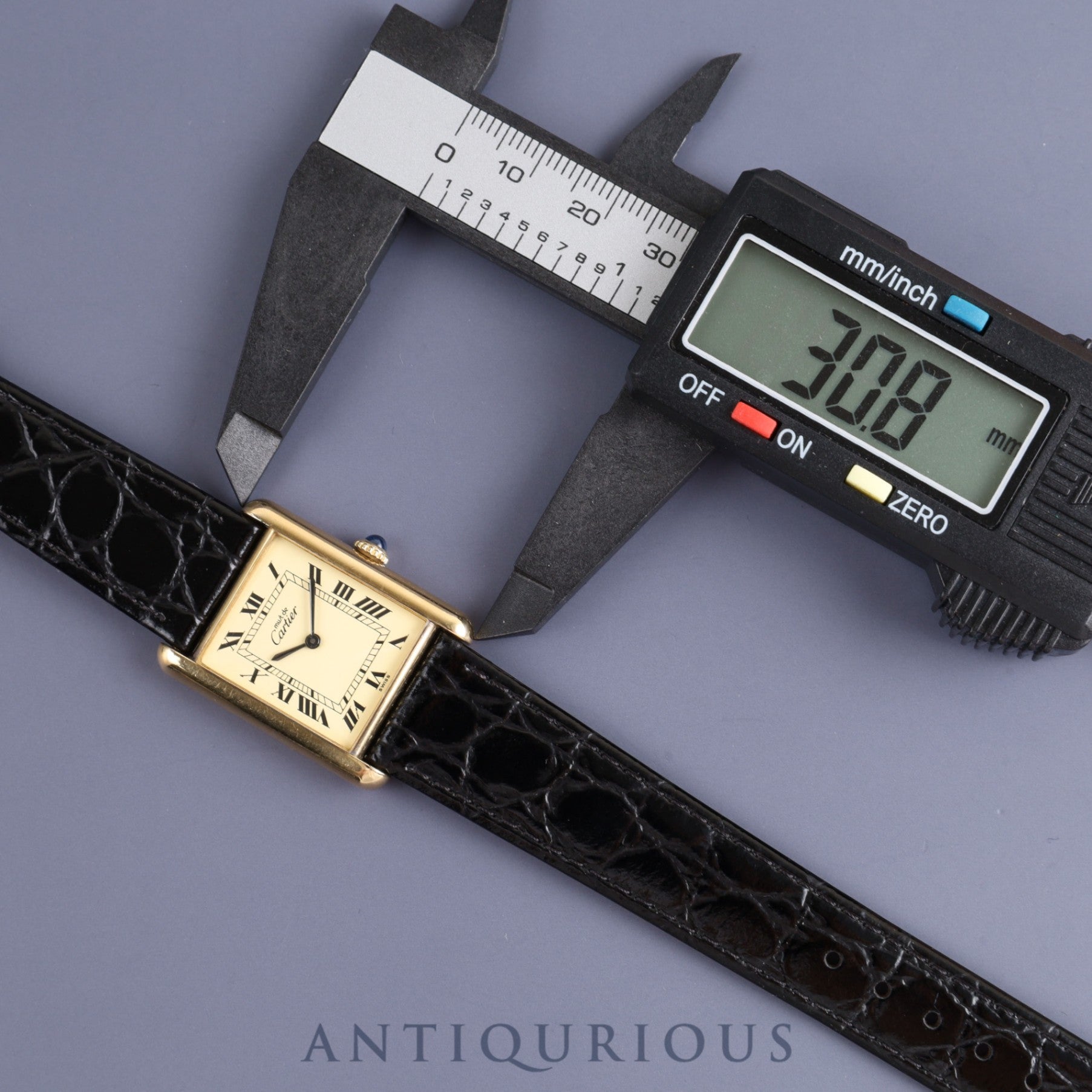 Cartier Must Tank LM Manual winding Cal.78-1 SV925 Leather Genuine buckle Ivory Roman dial Circa 1976-Early 1980s Overhauled