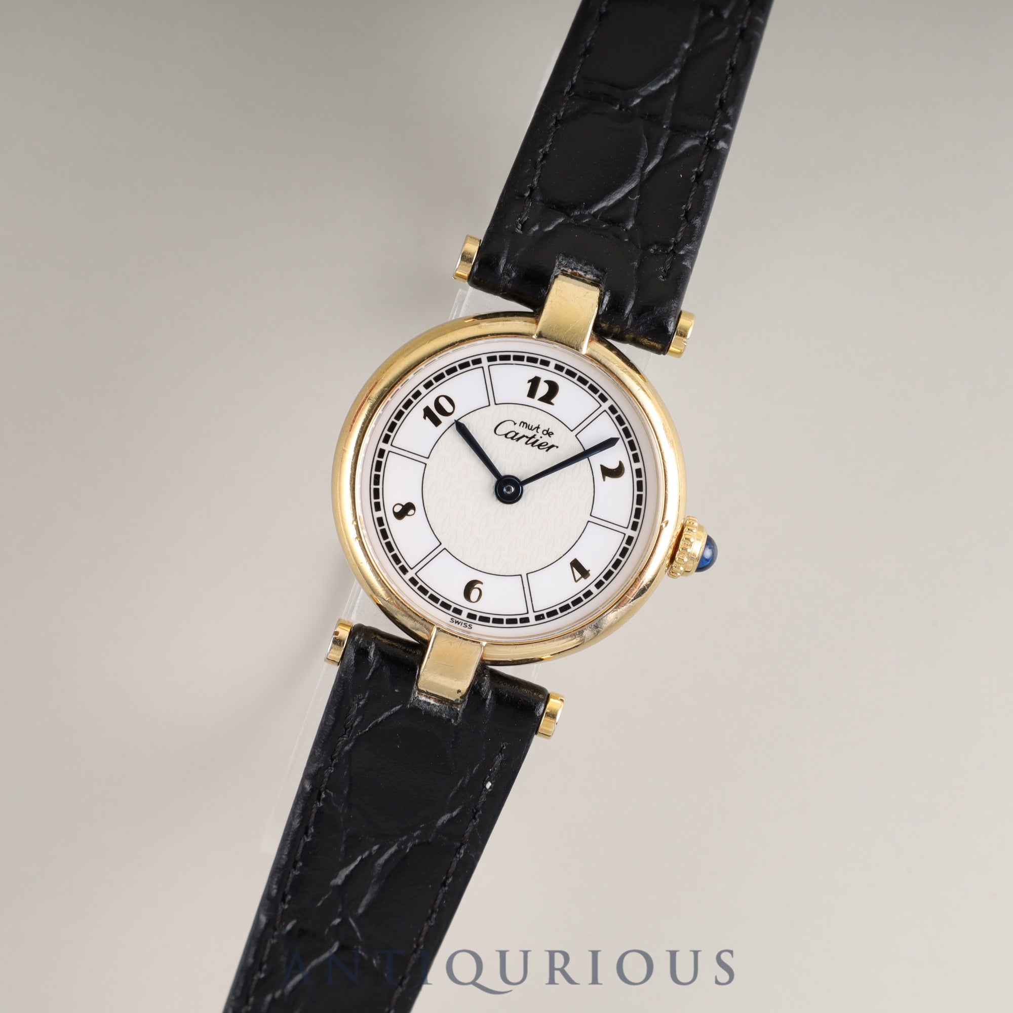 Cartier Must Vendôme VLC SM 1851 Quartz Cal. 690 SV925 Leather Genuine Buckle (GP) Arabic CC Dial Box Warranty (1998) Overhauled