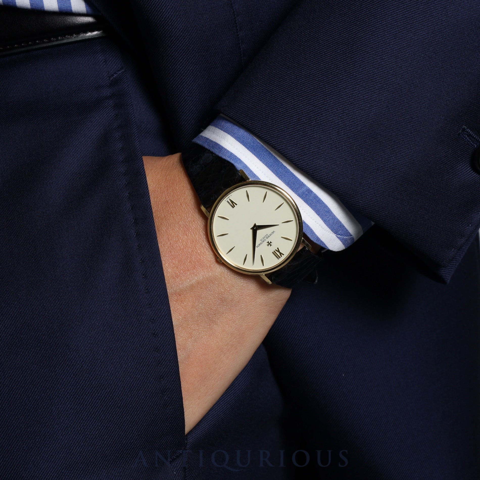 ヴァシュロン・コンスタンタン パトリモニー 33060 手巻き Cal.1003/1 750 革 純正尾錠(750)アイボリー文字盤 ケース裏彫りあり オーバーホール済み