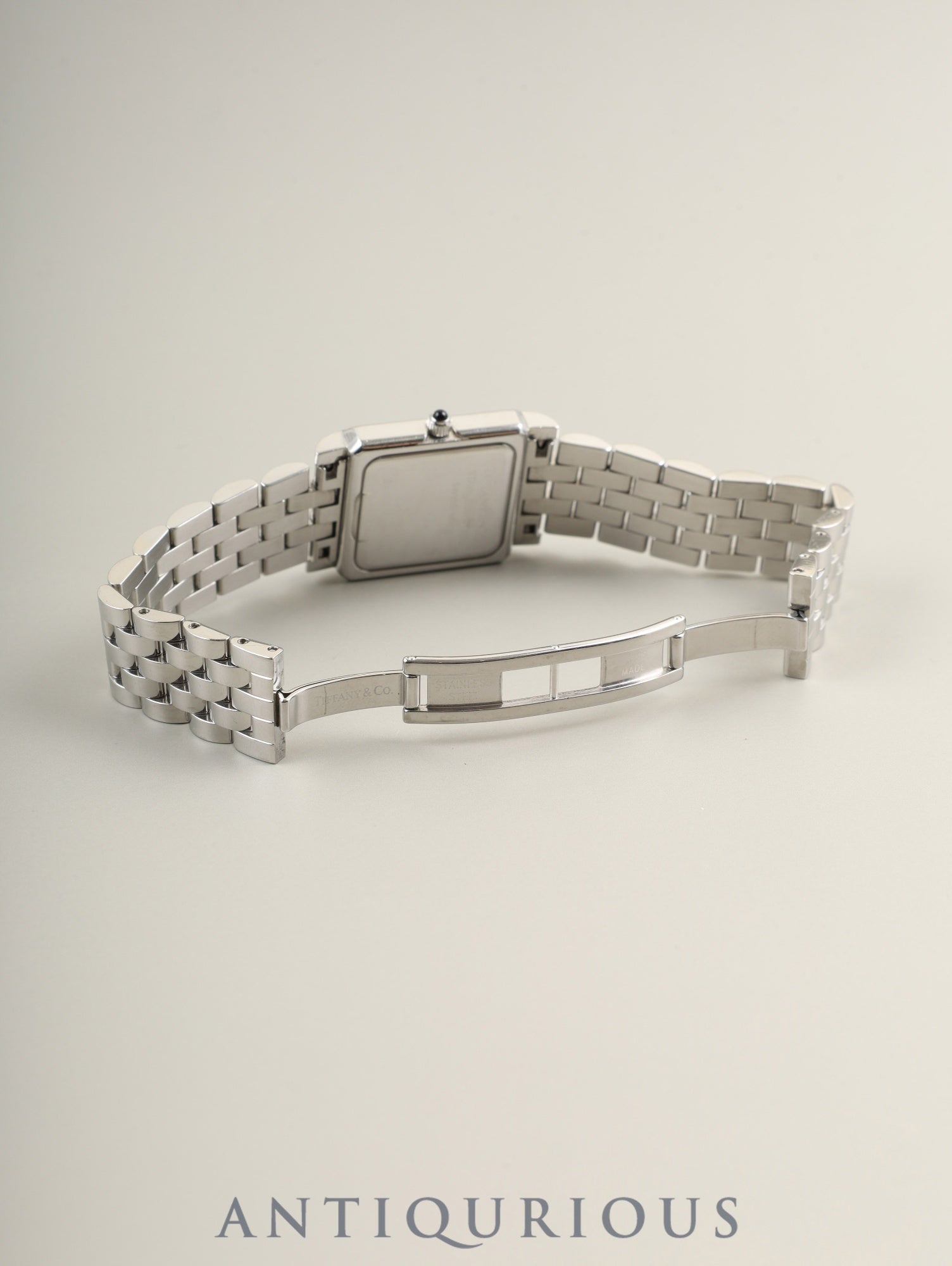 Tiffany Classic Square 525.1033 Quartz Caliber 901.001 Stainless Steel White Arabic Dial Overhauled