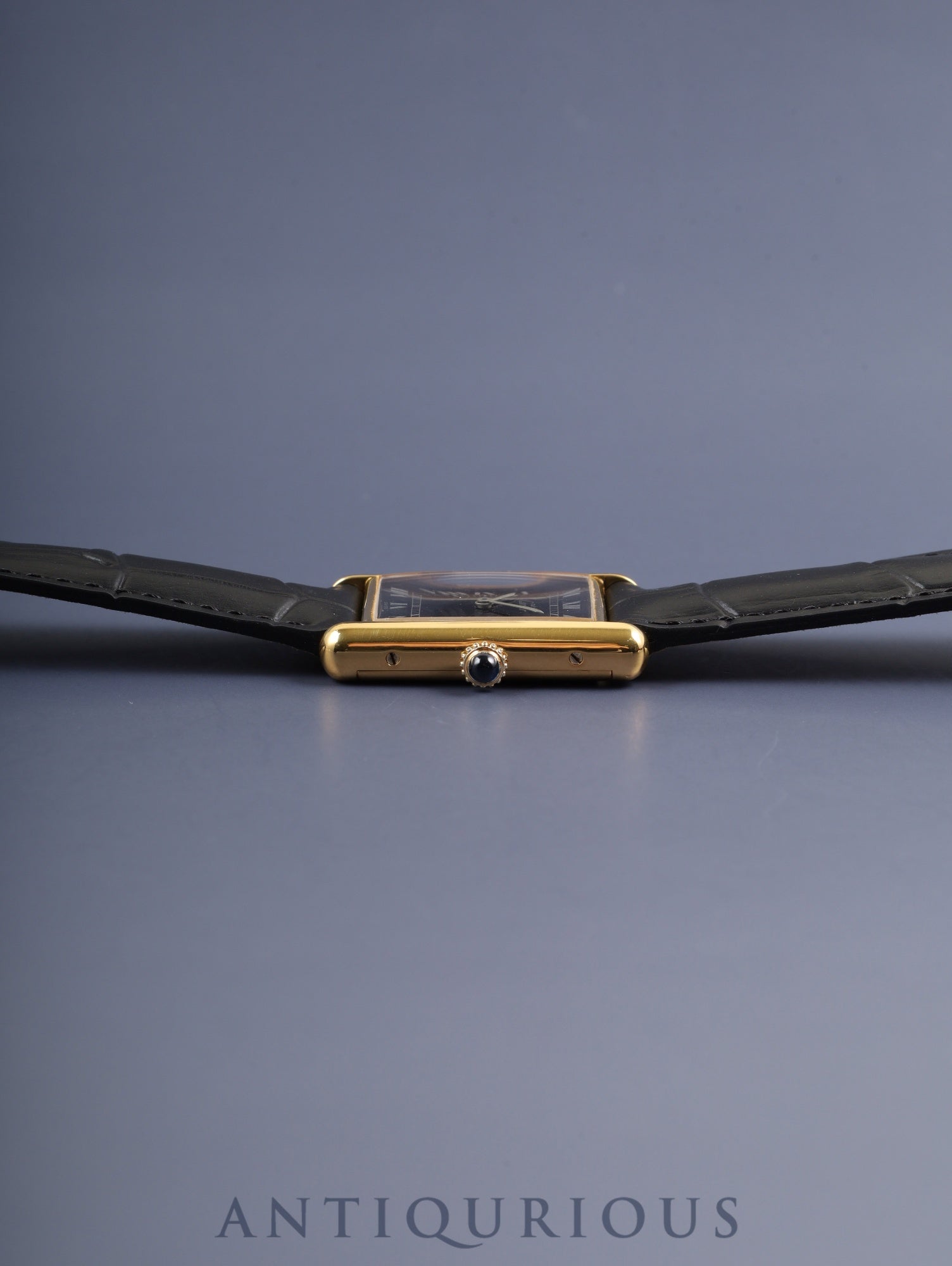 カルティエ マストタンク LM 手巻き Cal.78-1 SV925 革 純正尾錠(GP) ブラックローマン文字盤 箱 オーバーホール済み 新品仕上げ済み