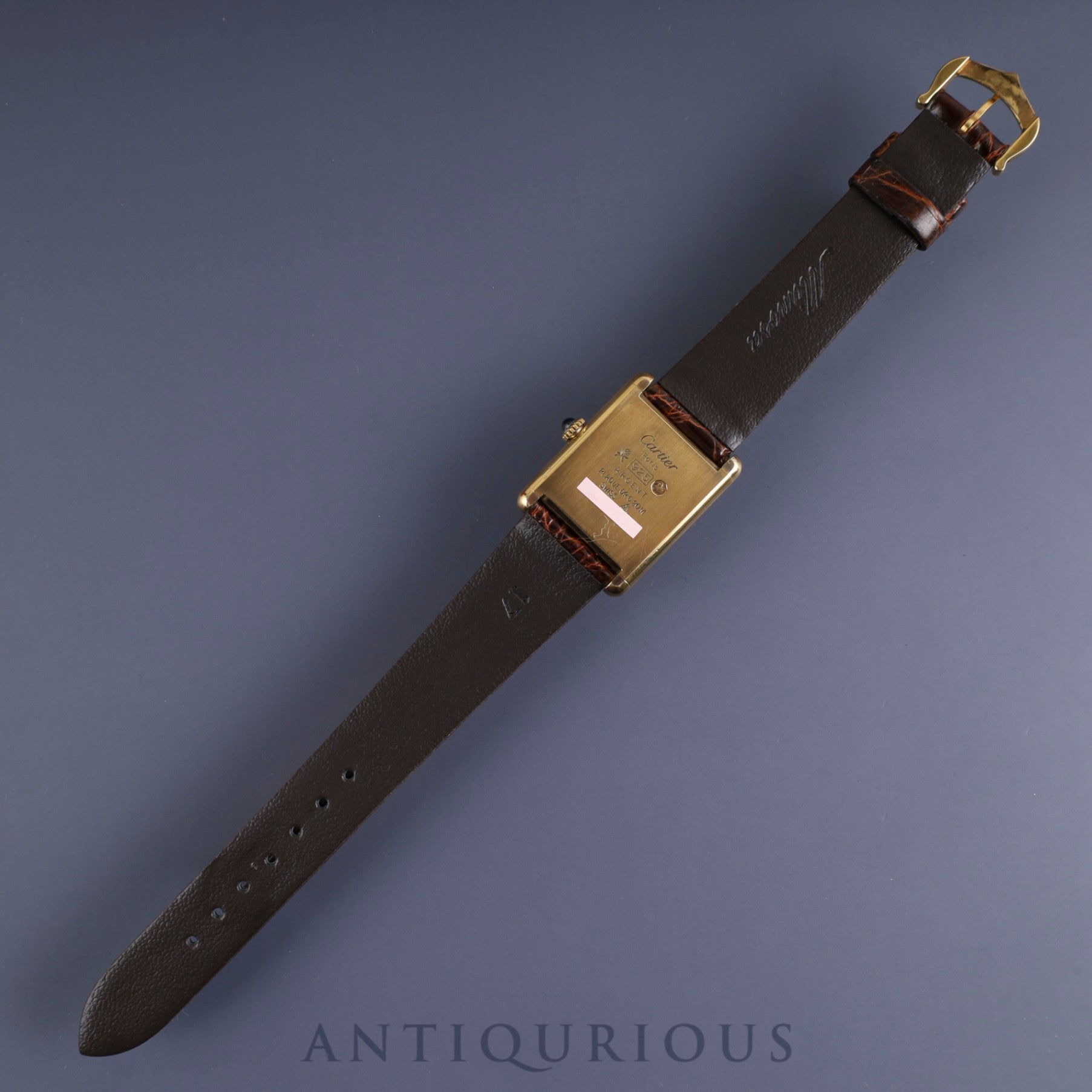 Cartier Must Tank LM 1974213 Manual winding Cal.78-1 SV925 Leather Genuine buckle (GP) Ivory Roman dial Box International lifetime warranty (1978) Overhauled
