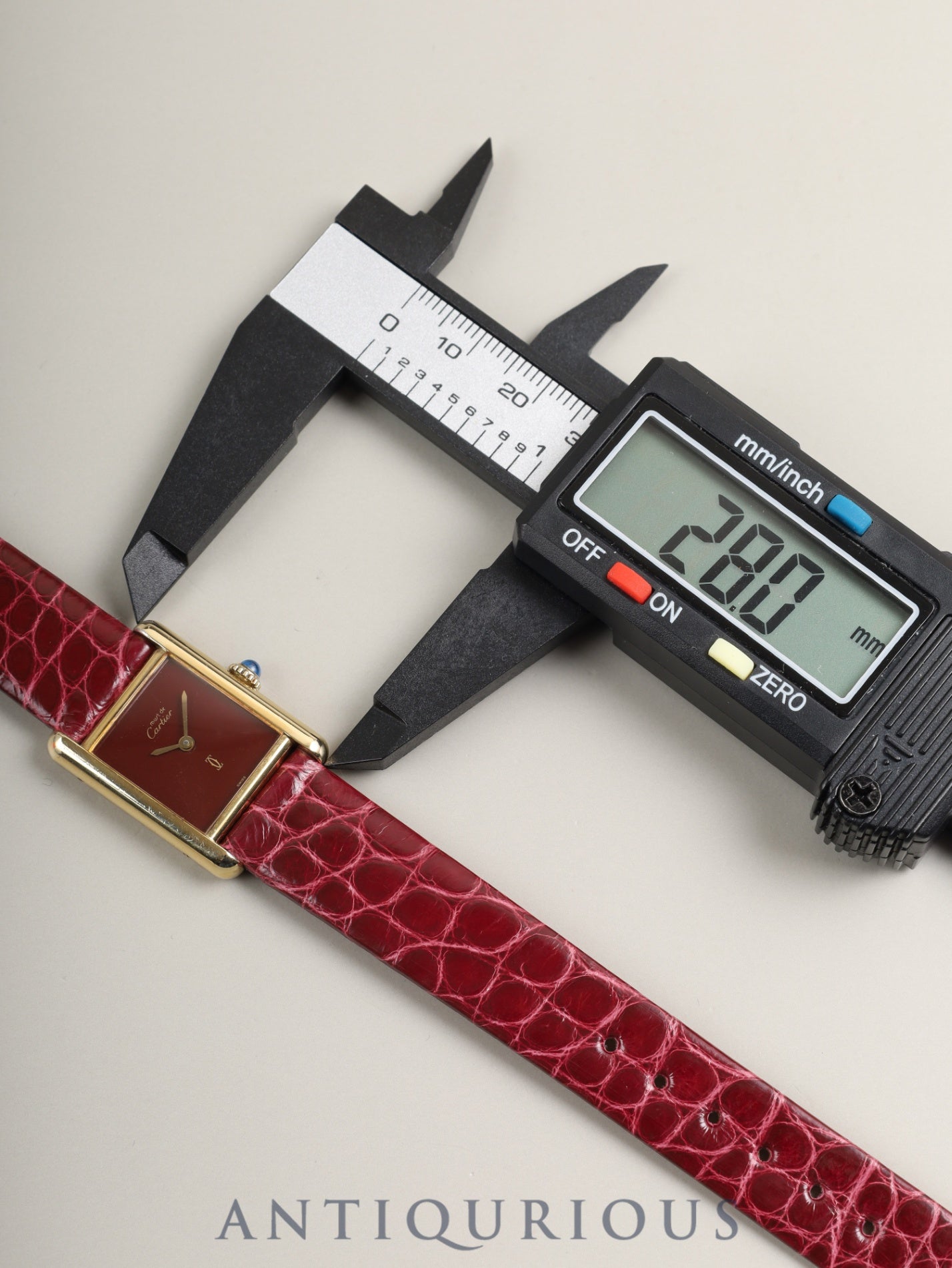 Cartier Must Tank SM 82975613 Manual Winding Caliber 78-1 Leather Genuine Pin Buckle (GP) Garnet Dial Bordeaux Dial (SWISS Marking) Box Warranty (1981) Overhauled
