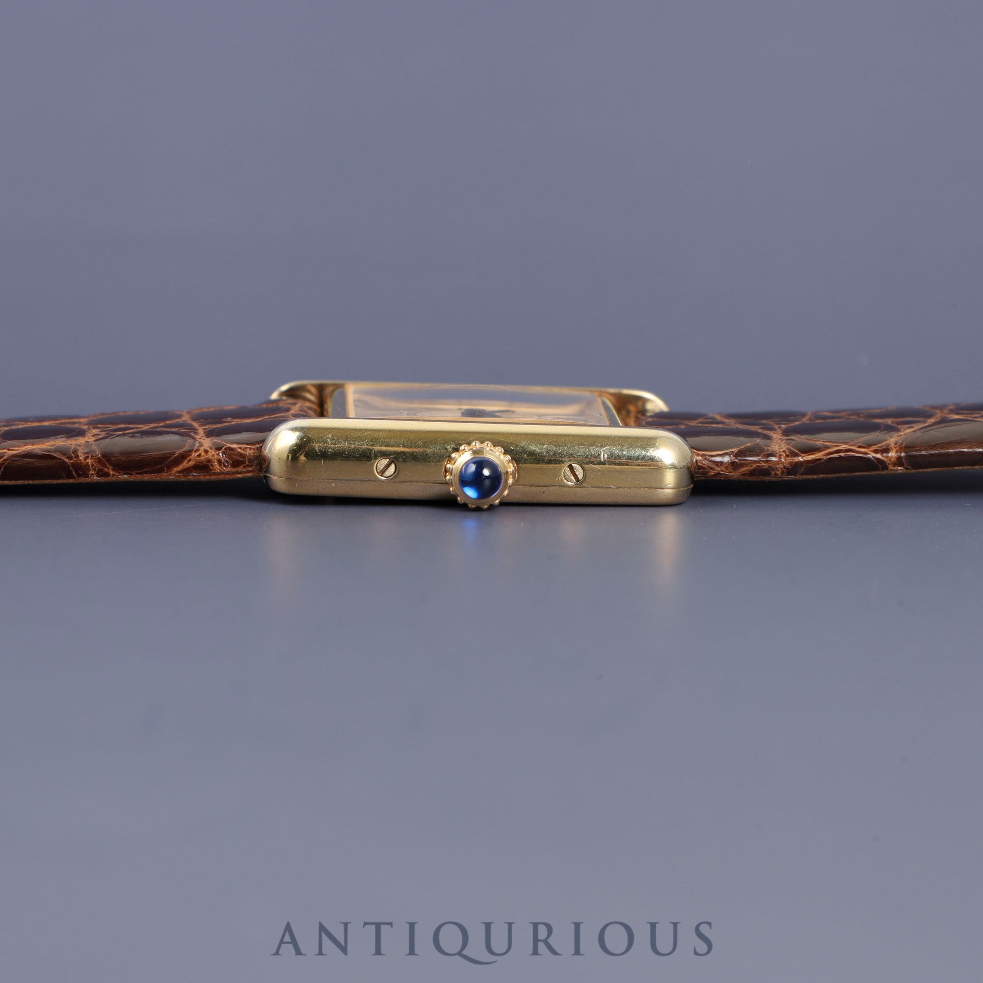 Cartier Must Tank SM W1005554 / 5057001 Quartz Cal.057 SV925 Leather Genuine Buckle (GP) Opalan Dial Mid 1980s - 1994 Overhauled