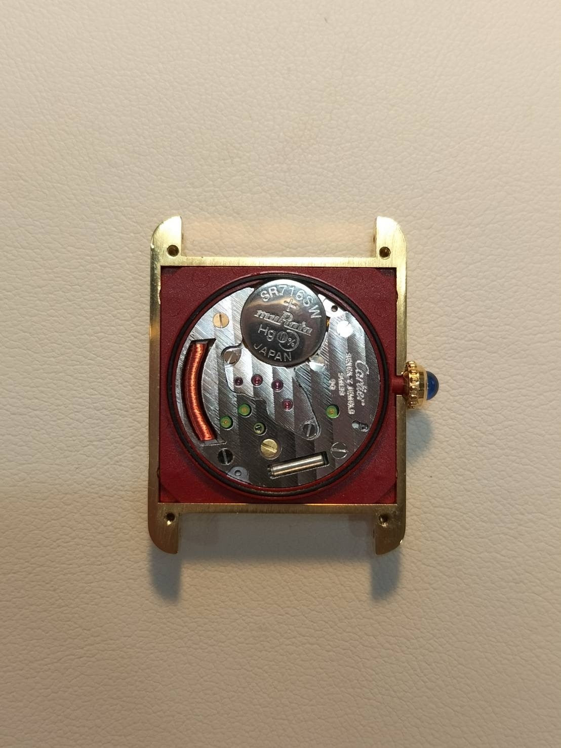 Cartier Must Tank LM 590005 Quartz Cal.90 SV925 Leather Original Pin Buckle (GP) Straight Roman Dial (SWISS marking) Overhauled