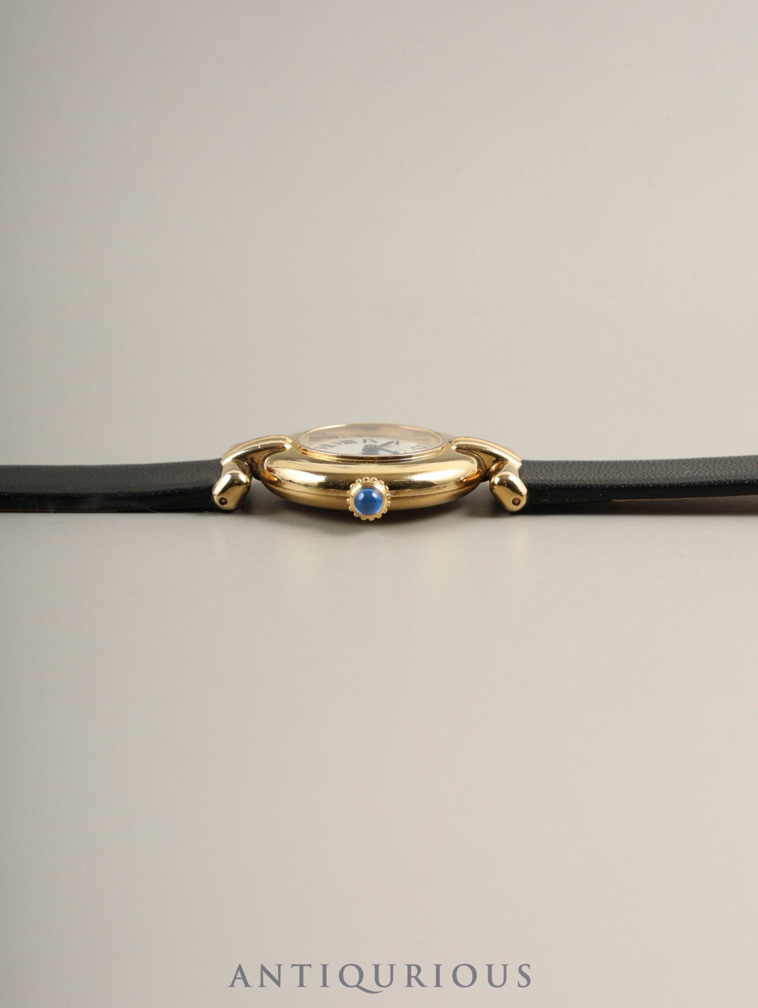 Cartier Must Colisee 590002 Quartz Caliber 90 SV925 Leather Strap with Genuine GP Buckle, Ivory Dial, Overhauled