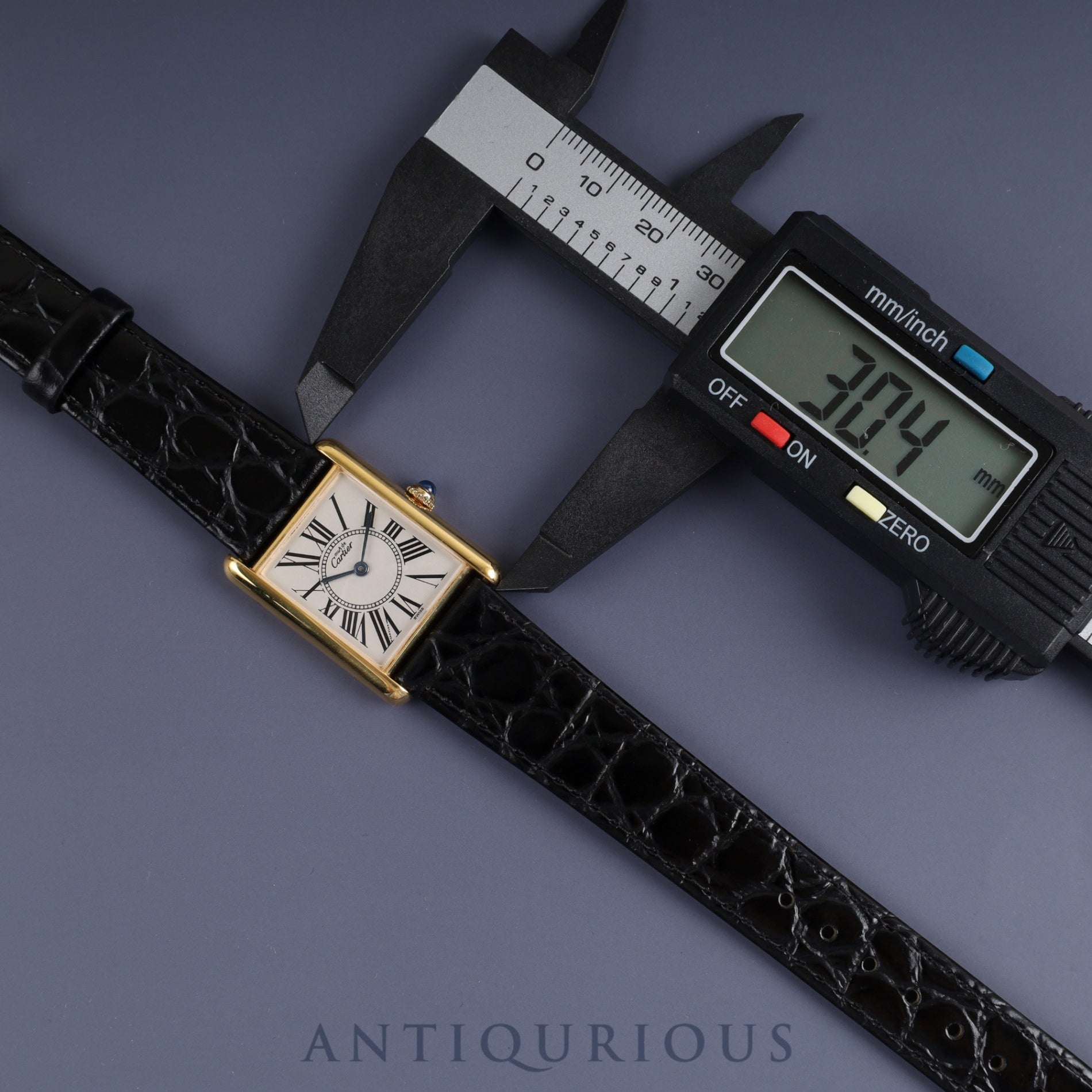 カルティエ マストタンク LM 590005 クォーツ Cal.90 SV925 革 純正尾錠(GP)オパラン文字盤 1982年頃~1995年頃 オーバーホール済み