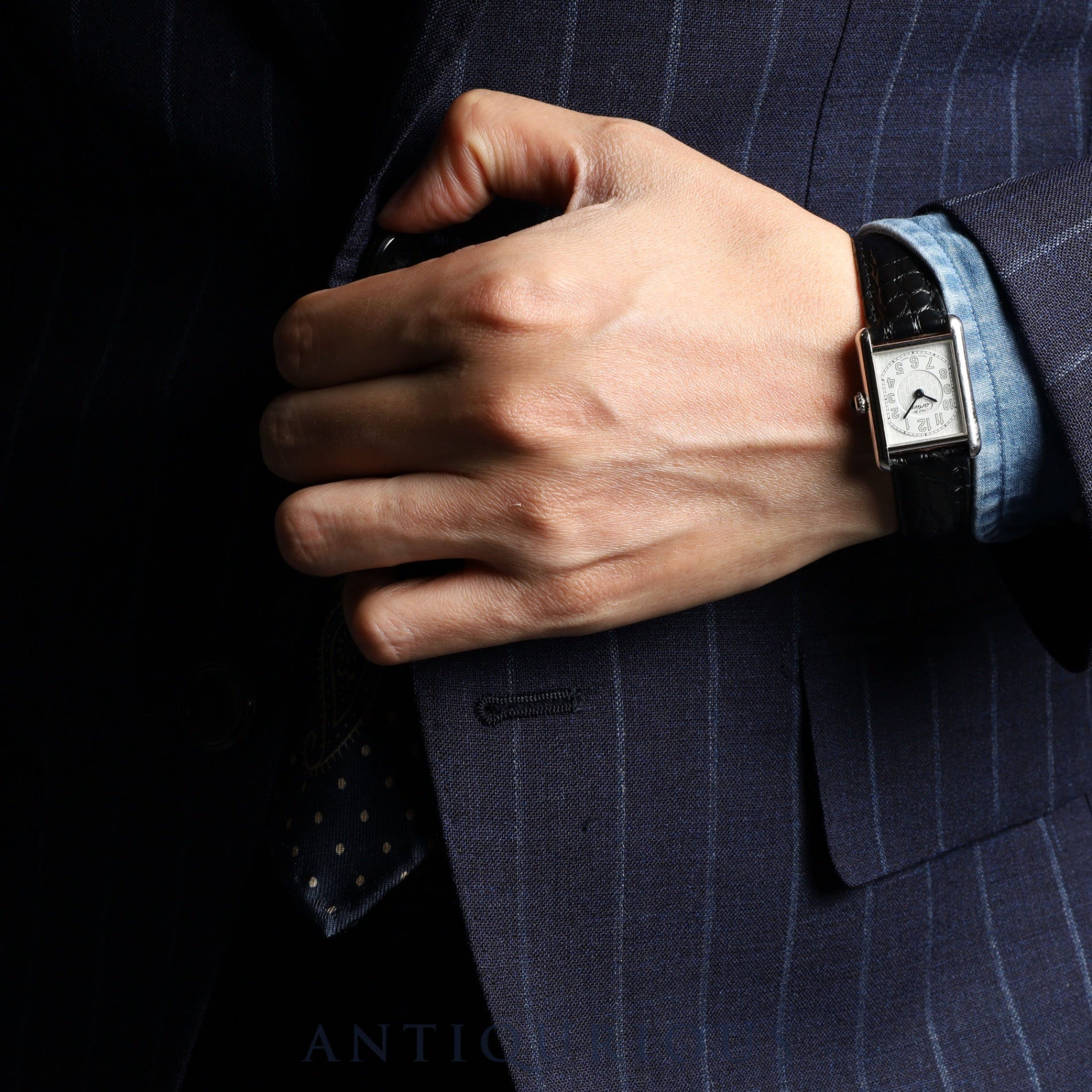 カルティエ マストタンク MM 2416 クォーツ Cal.057 SV925 革 純正Dバックル(SS) テレフォンCC文字盤 オーバーホール済み